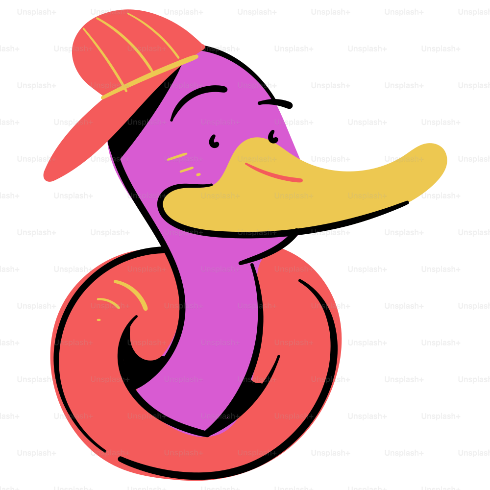 Pato en un sombrero con un salvavidas.