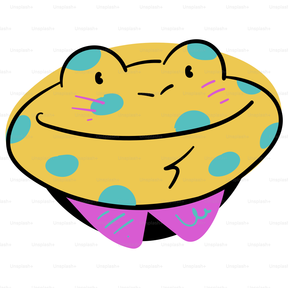 A cute cartoon frog smiling happily.