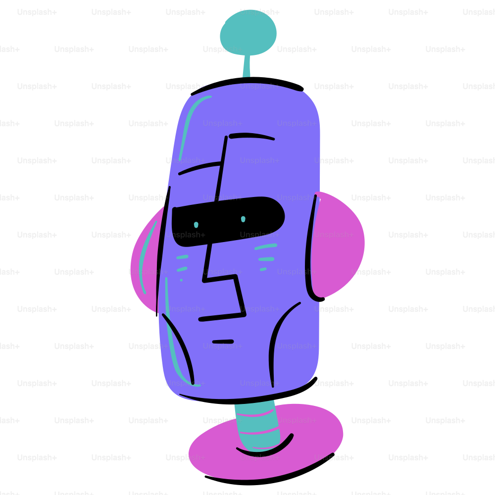 紫色の体を持つアニメのロボット