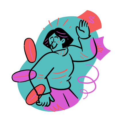 A person throws money around excitedly.