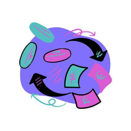 Currency exchange and financial transactions are depicted. vector – Finance  Image on Unsplash