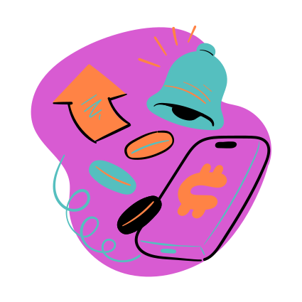 Incoming money notification on a phone.