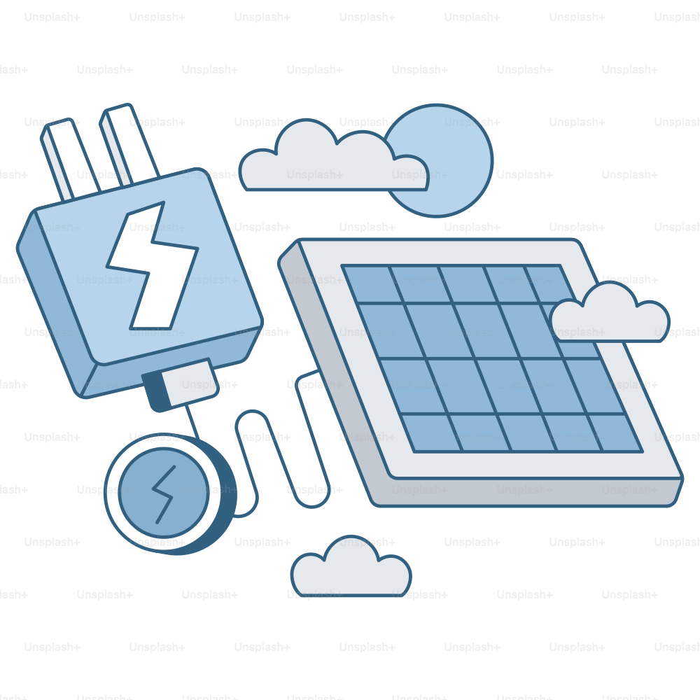 Des panneaux solaires alimentant la prise électrique.
