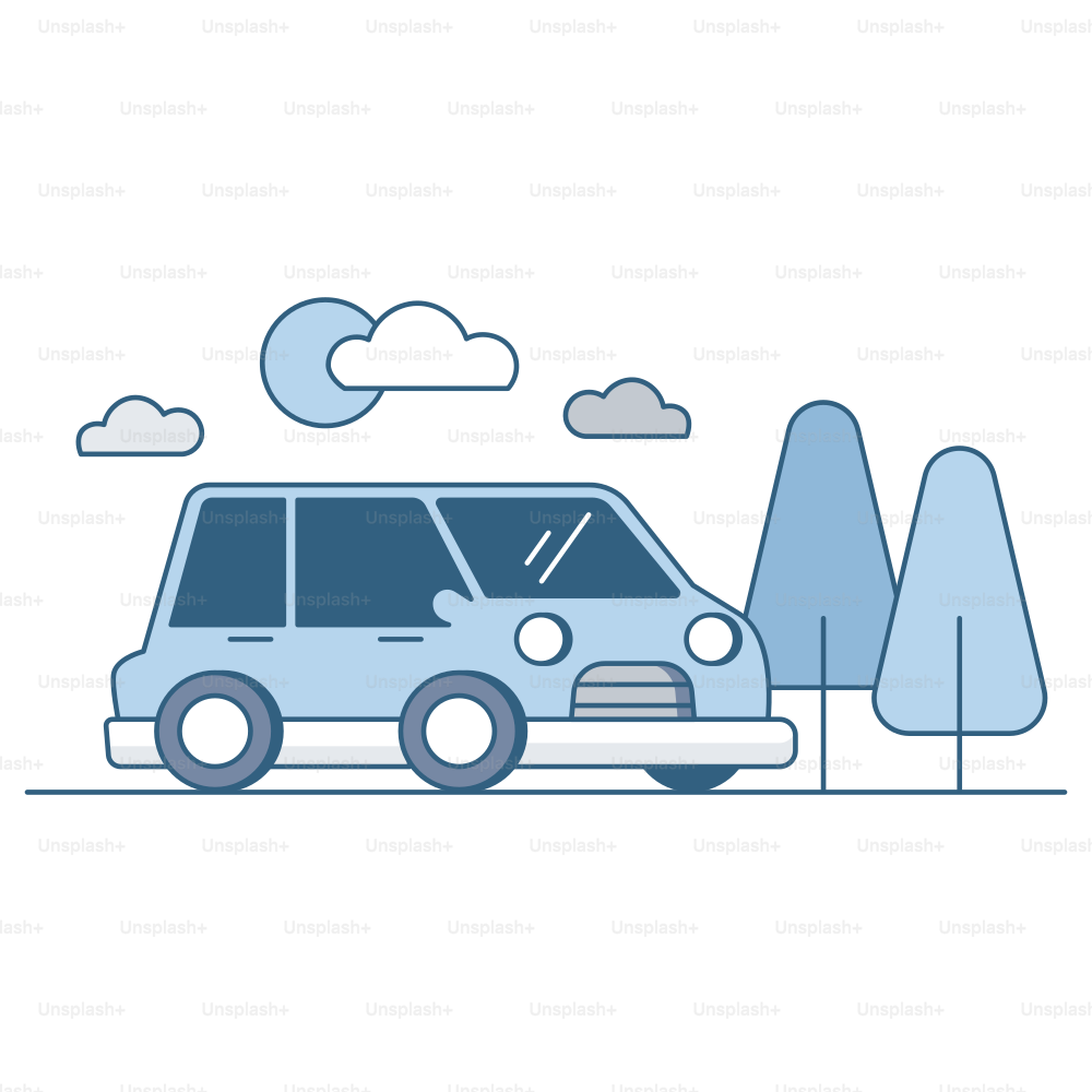 A car drives in the outdoors on a sunny day.