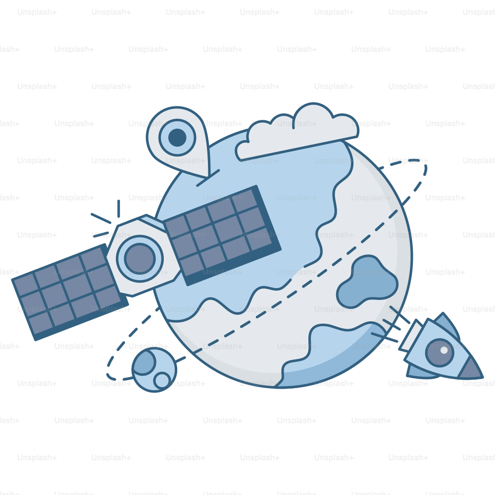 A satellite is orbiting planet earth.