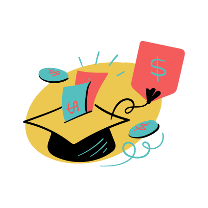 Money is being put into a graduation cap.