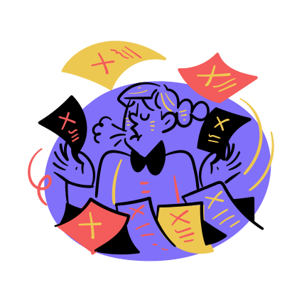 Una persona está haciendo soplar papeles con números romanos.