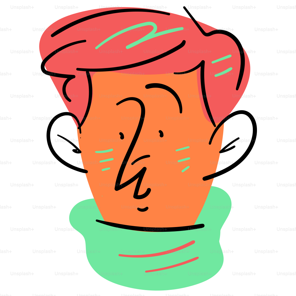 Ritratto cartoonesco di una persona.