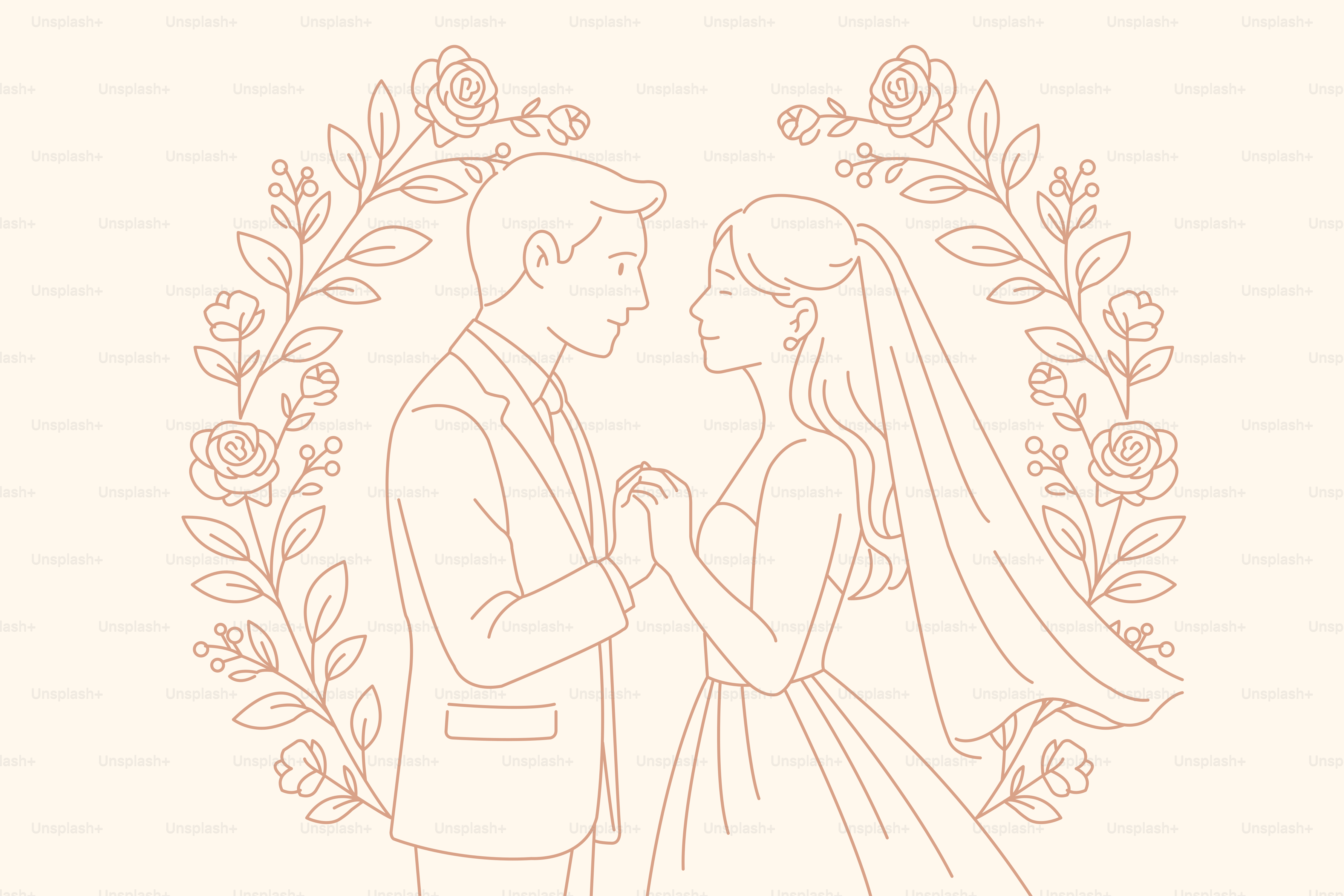 A couple stands together during their wedding.