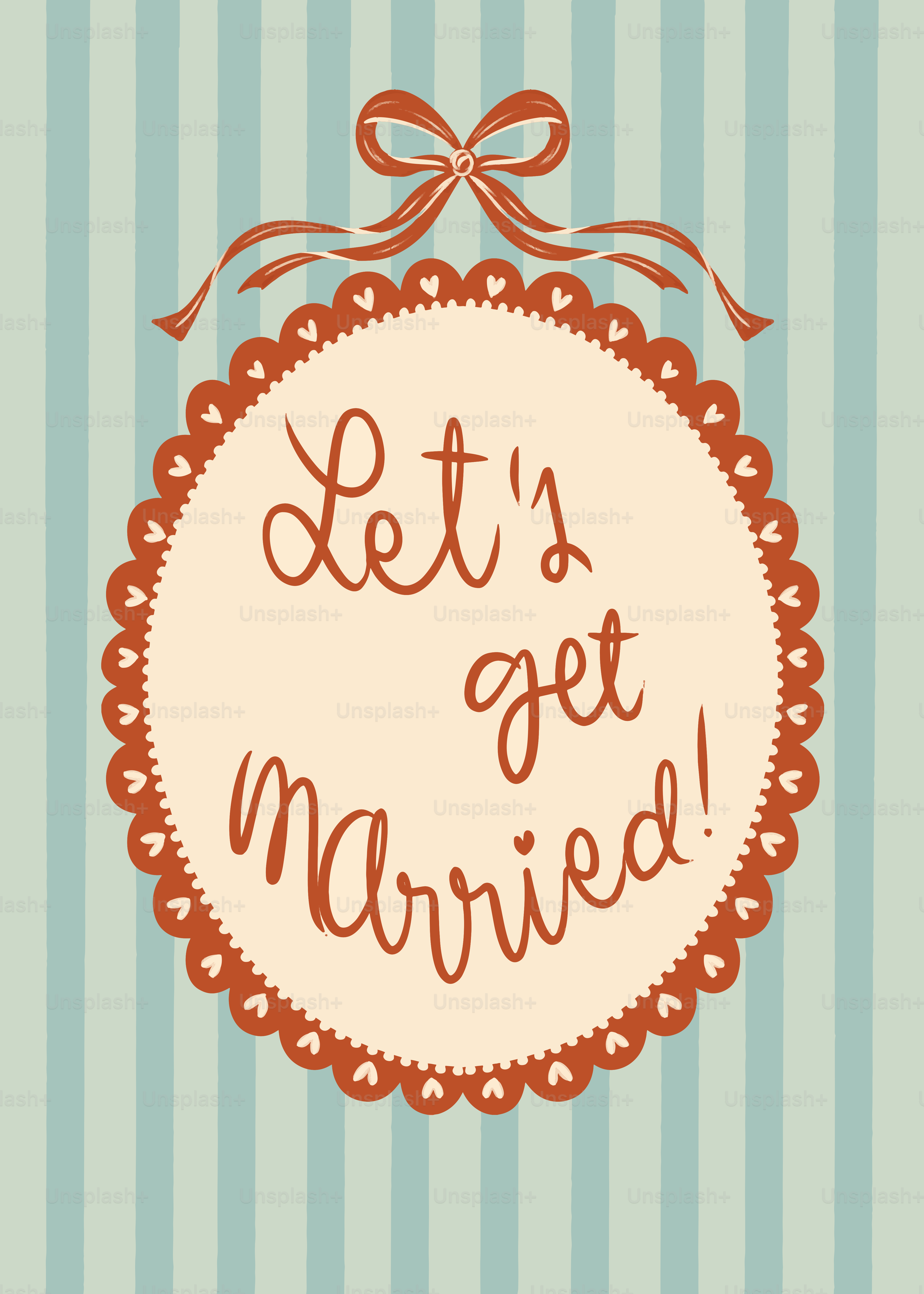 かわいいデザインの結婚式招待状。