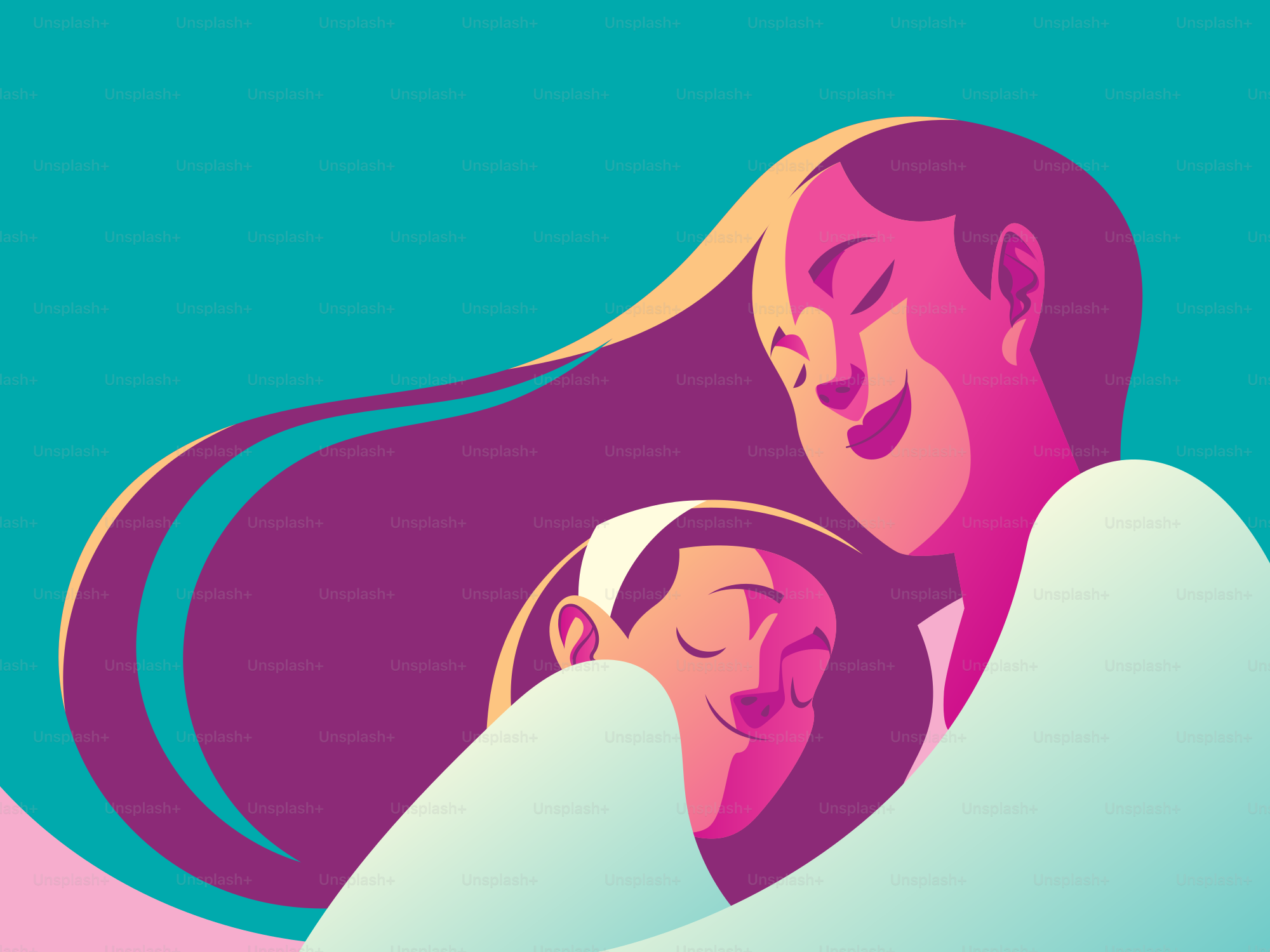 Una madre conforta e culla il suo bambino.