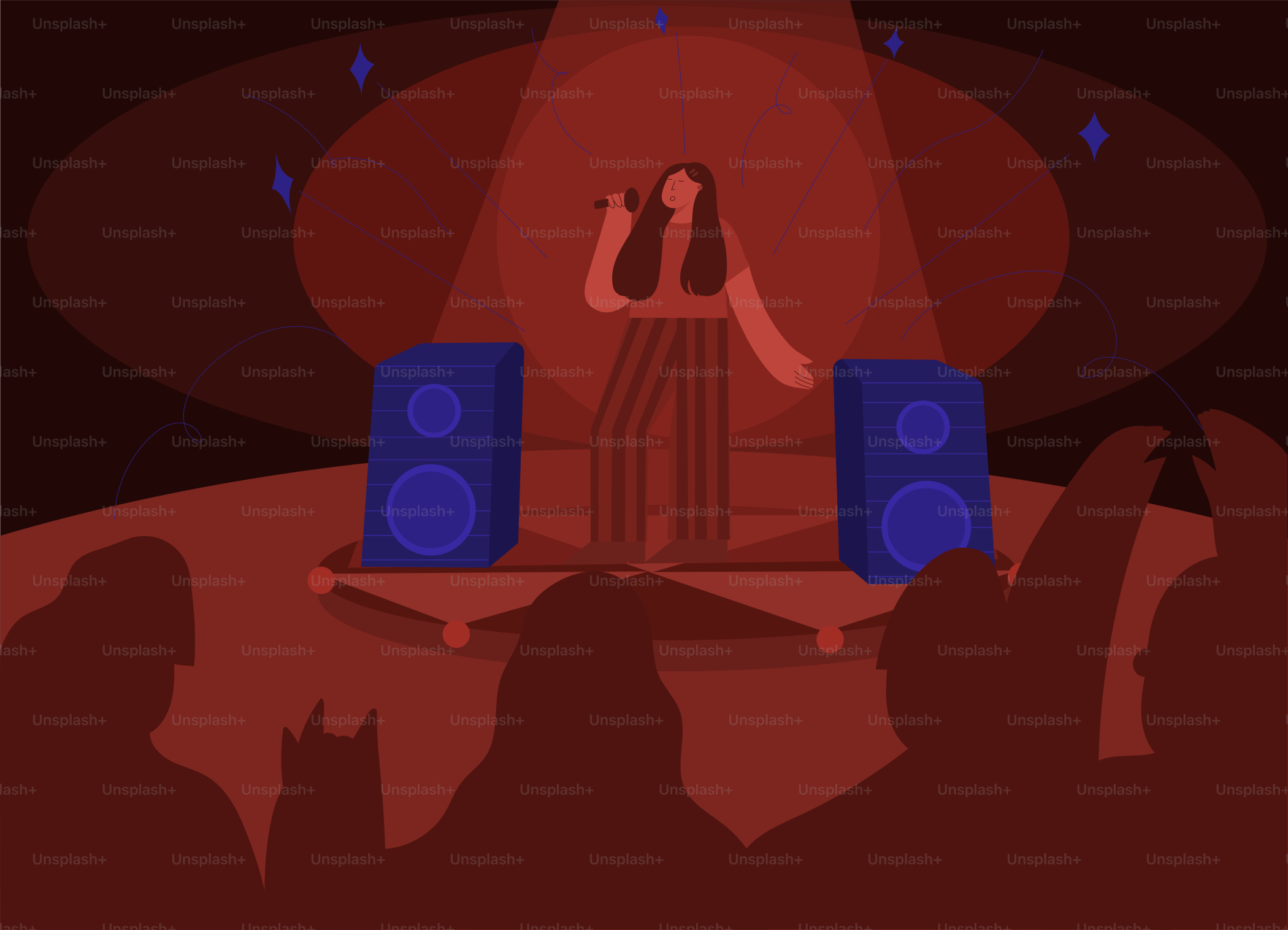 Un cantante actúa en el escenario para una audiencia