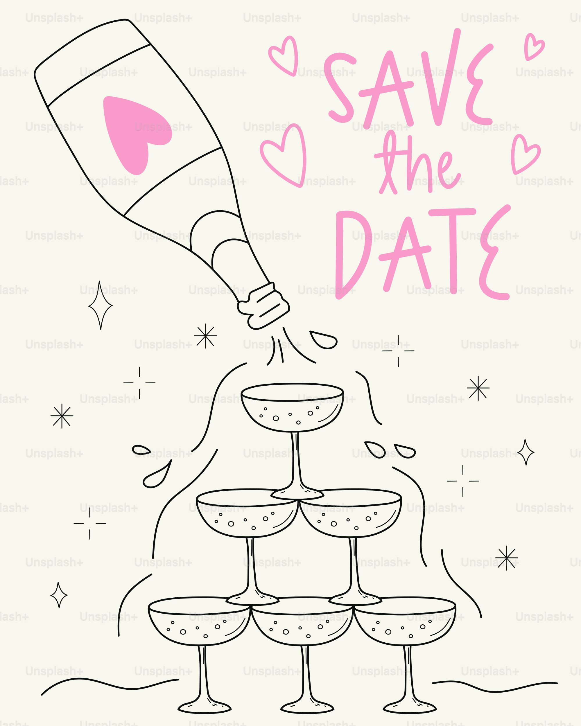 Save the date with champagne!