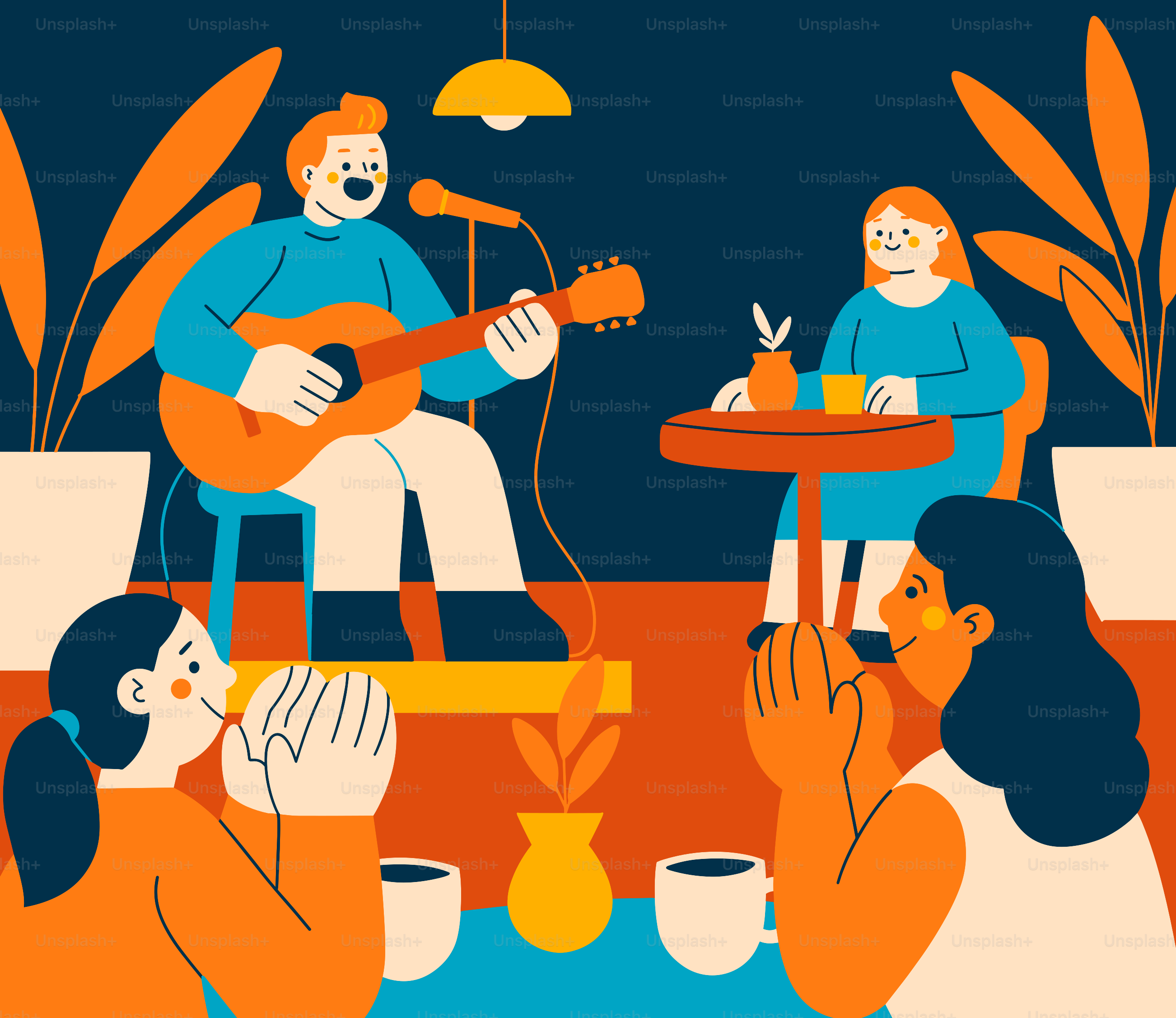 A musician performs for an audience.