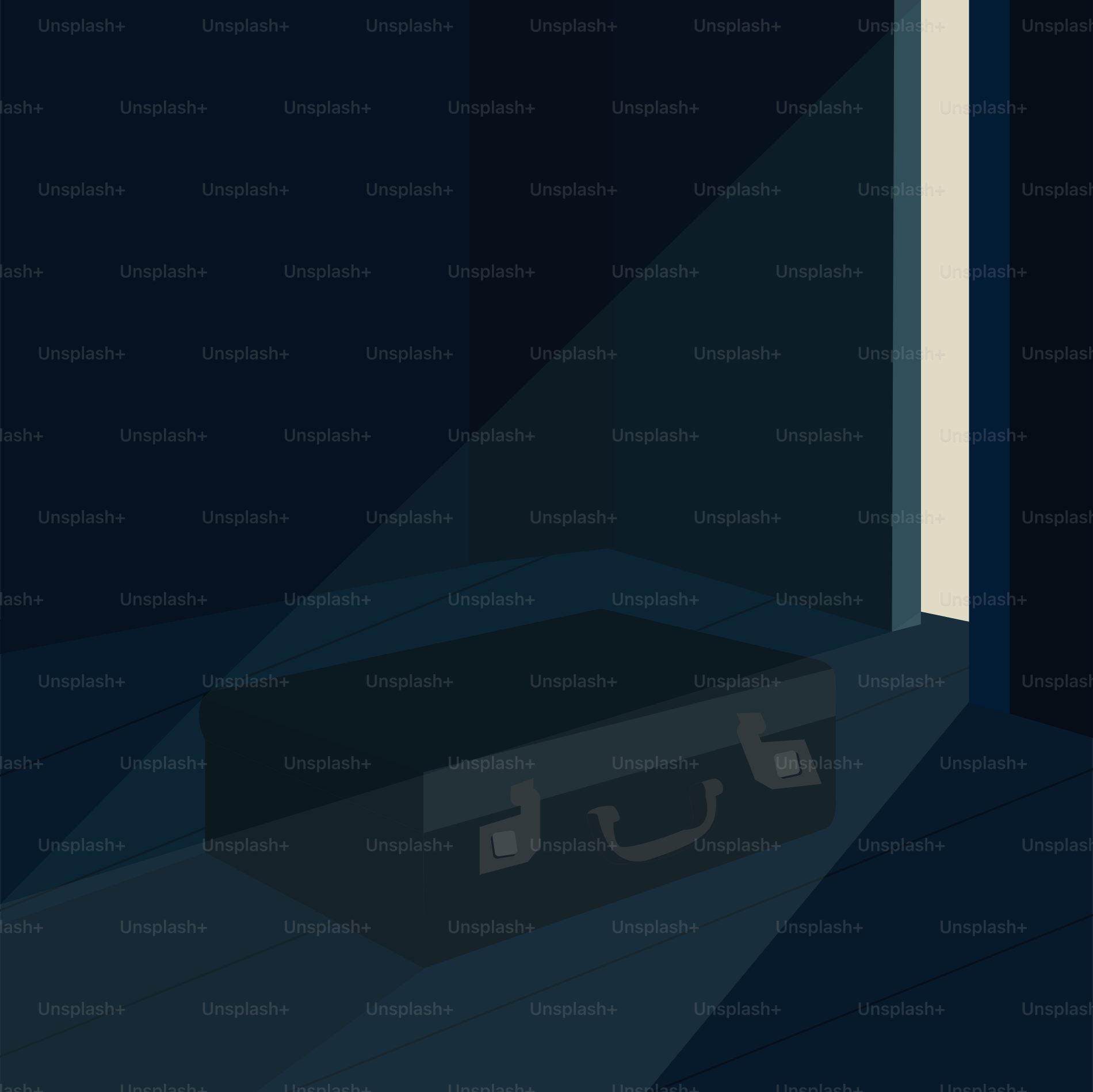 A suitcase is lit up in a dark room.