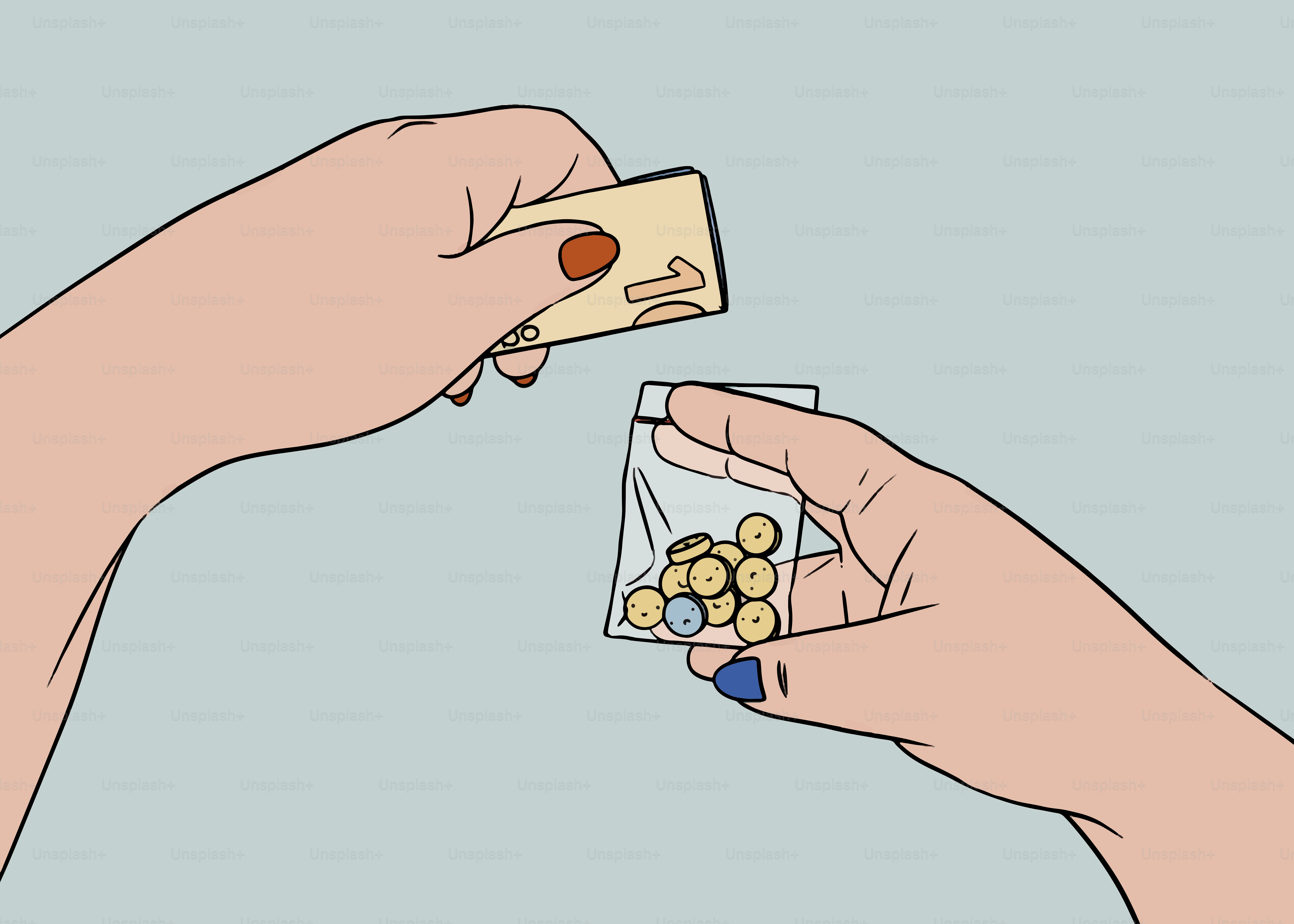 Someone is buying pills with money.