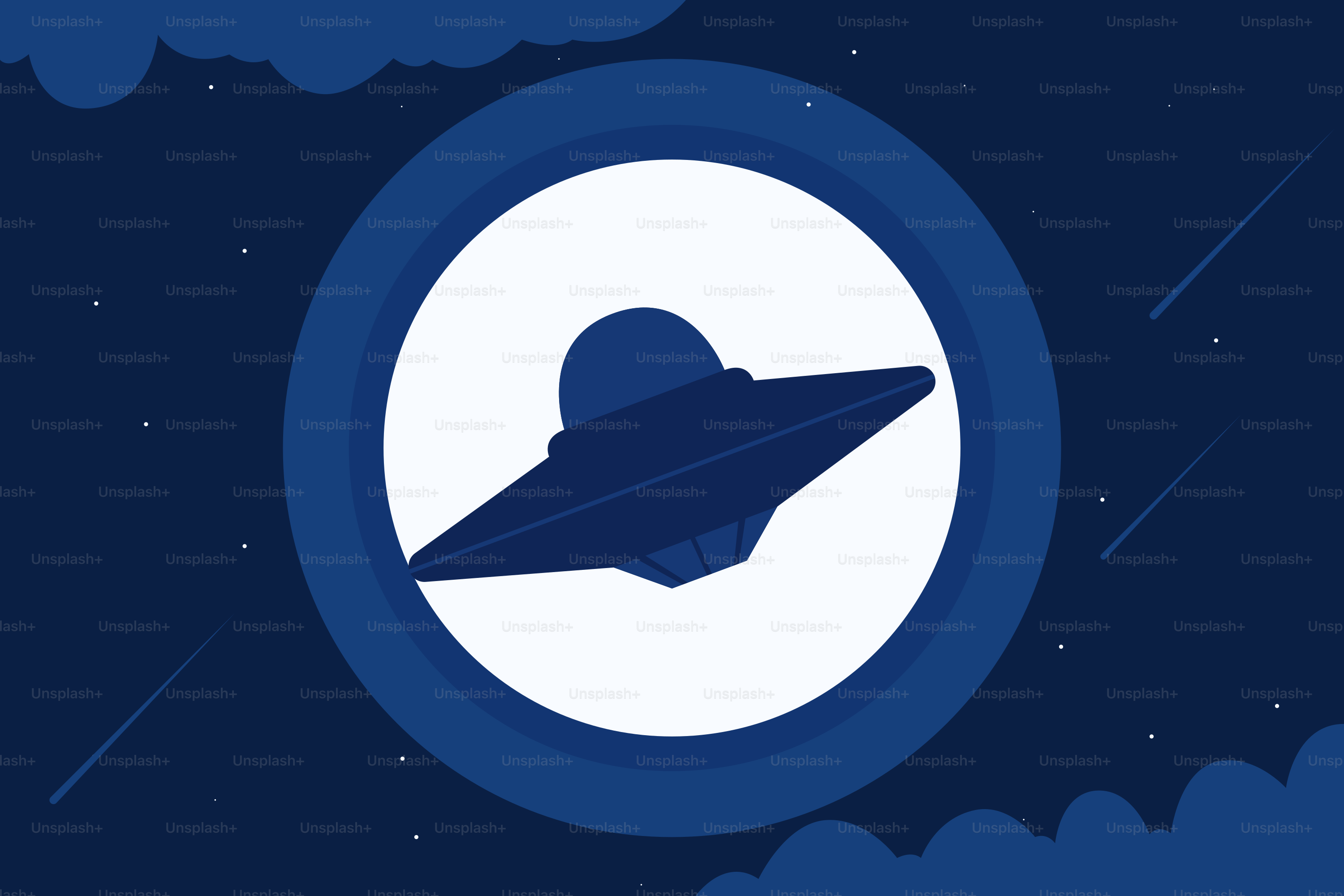 Un ovni vuela en el cielo nocturno.