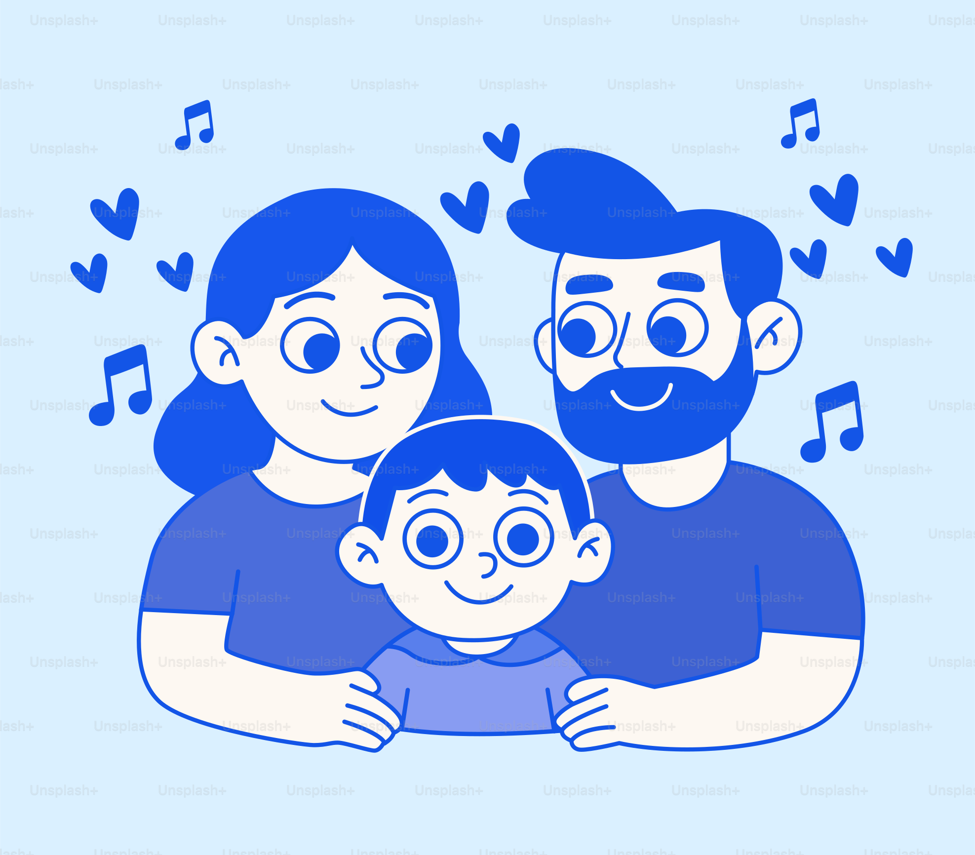 Una familia amorosa disfruta de la música junta.