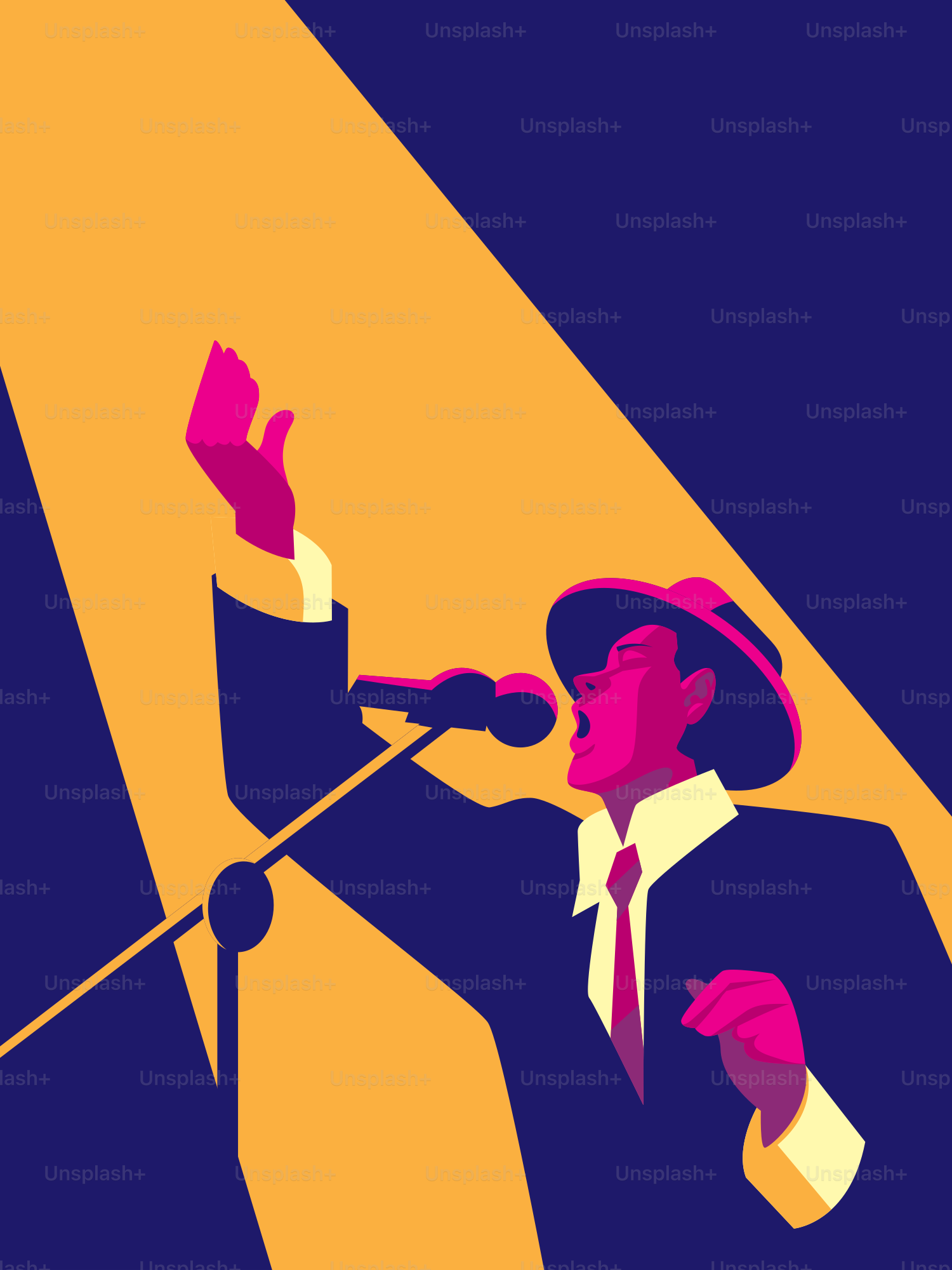 Un cantante actúa en el escenario bajo los focos.