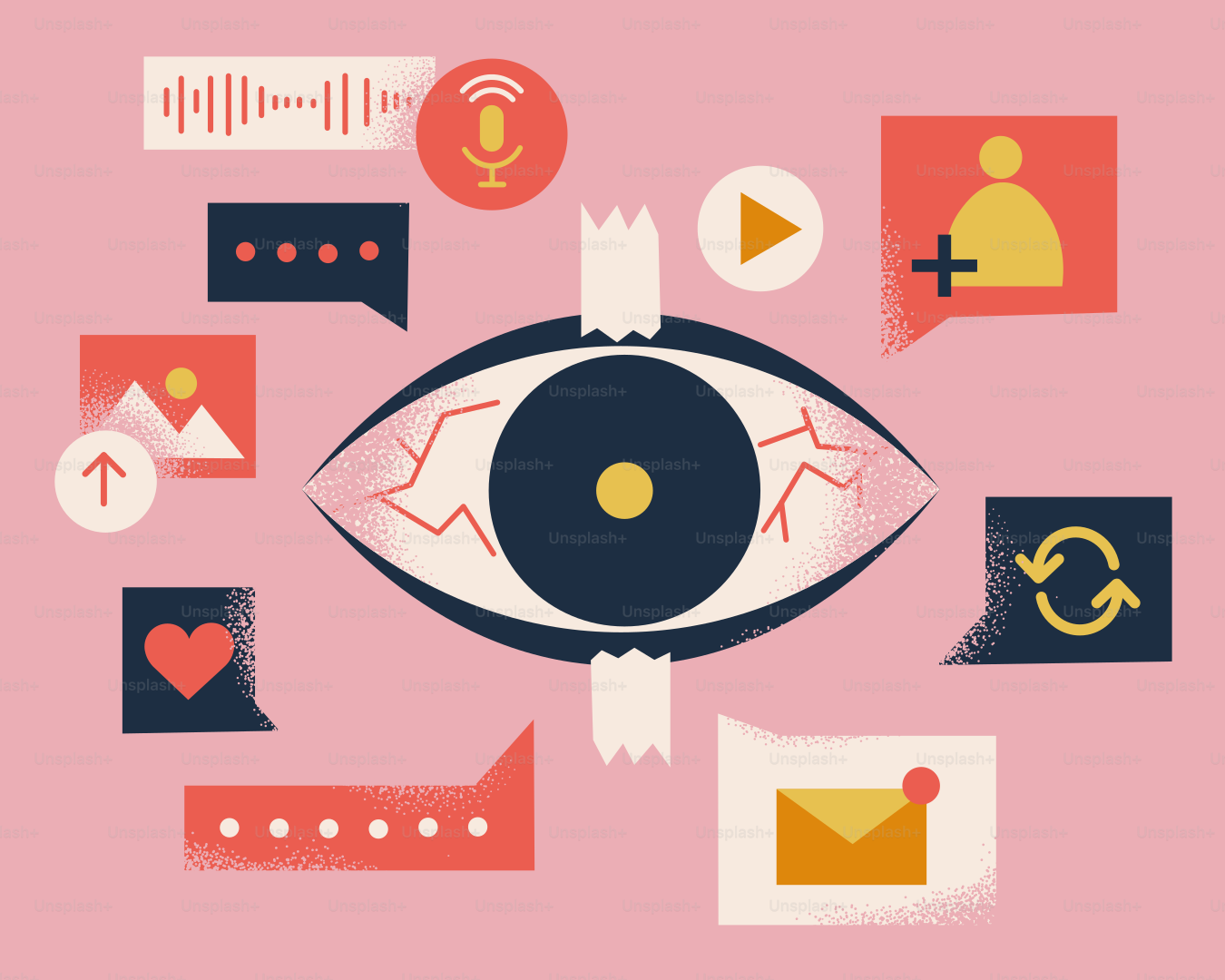 The image shows the eye of social media.