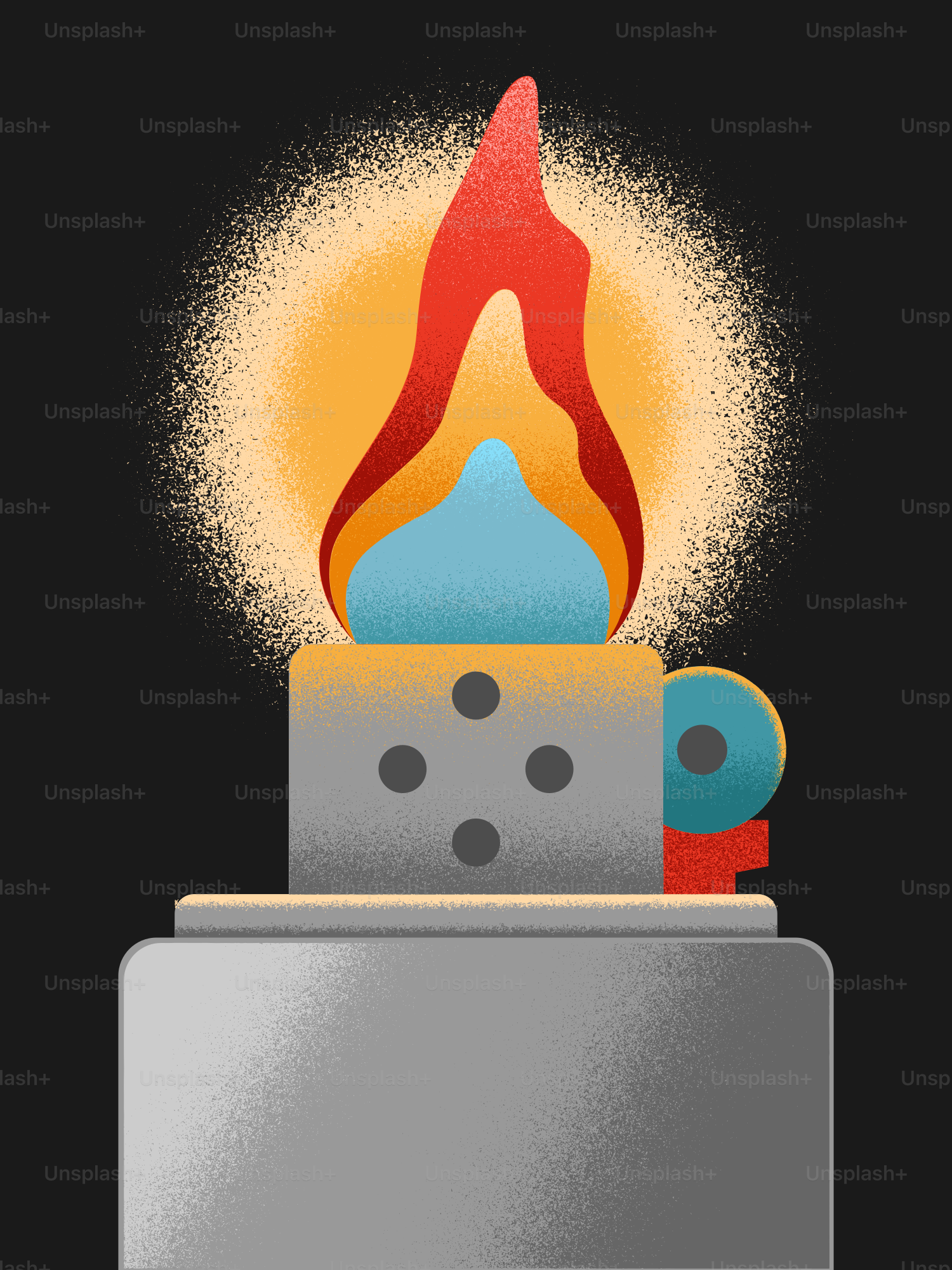 A lighter sparks, with fire bursting out.