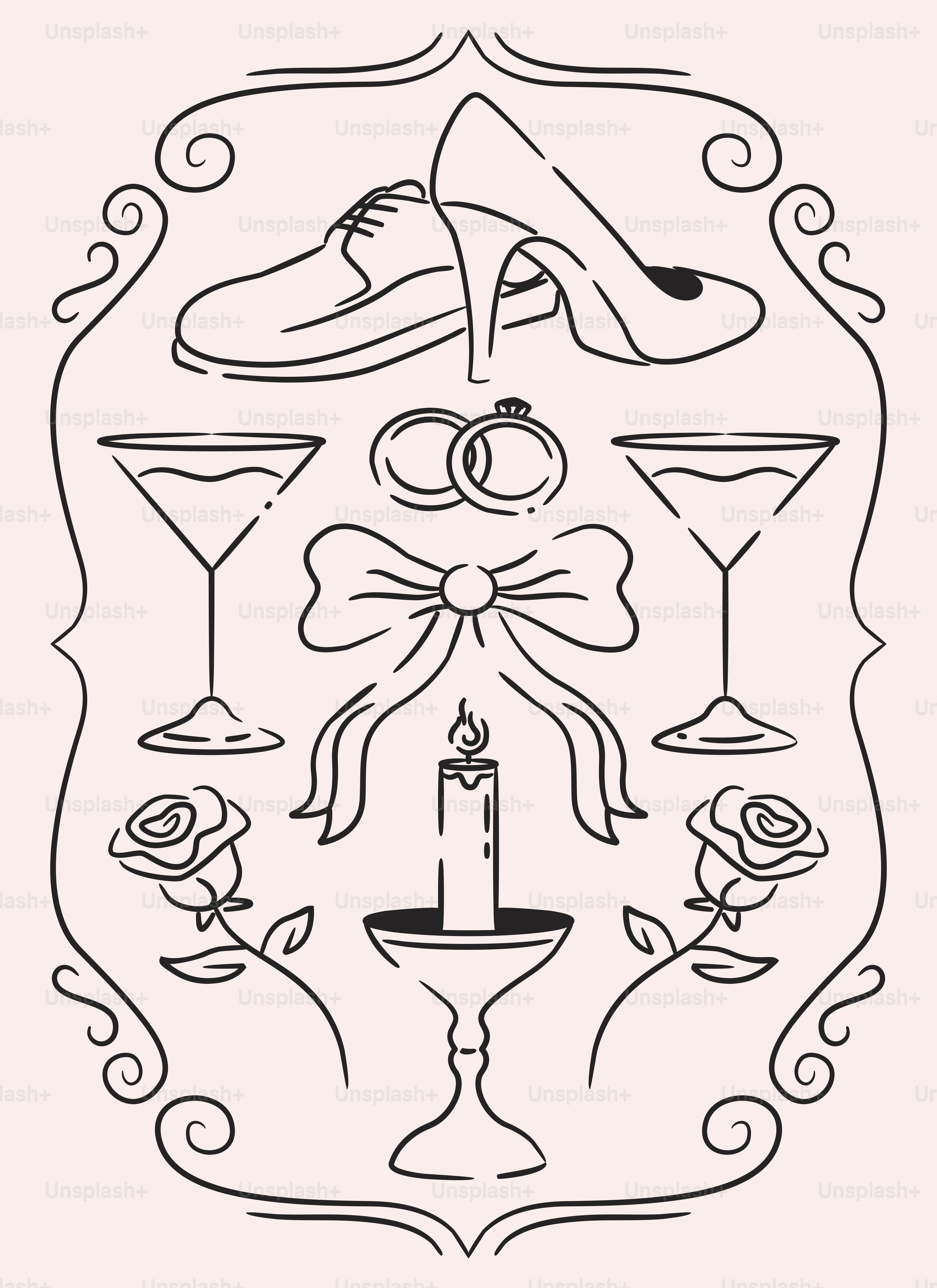 Les éléments du mariage sont astucieusement disposés dans l'image.  vectoriel – Image de Fleur sur Unsplash, image size:3000x4125