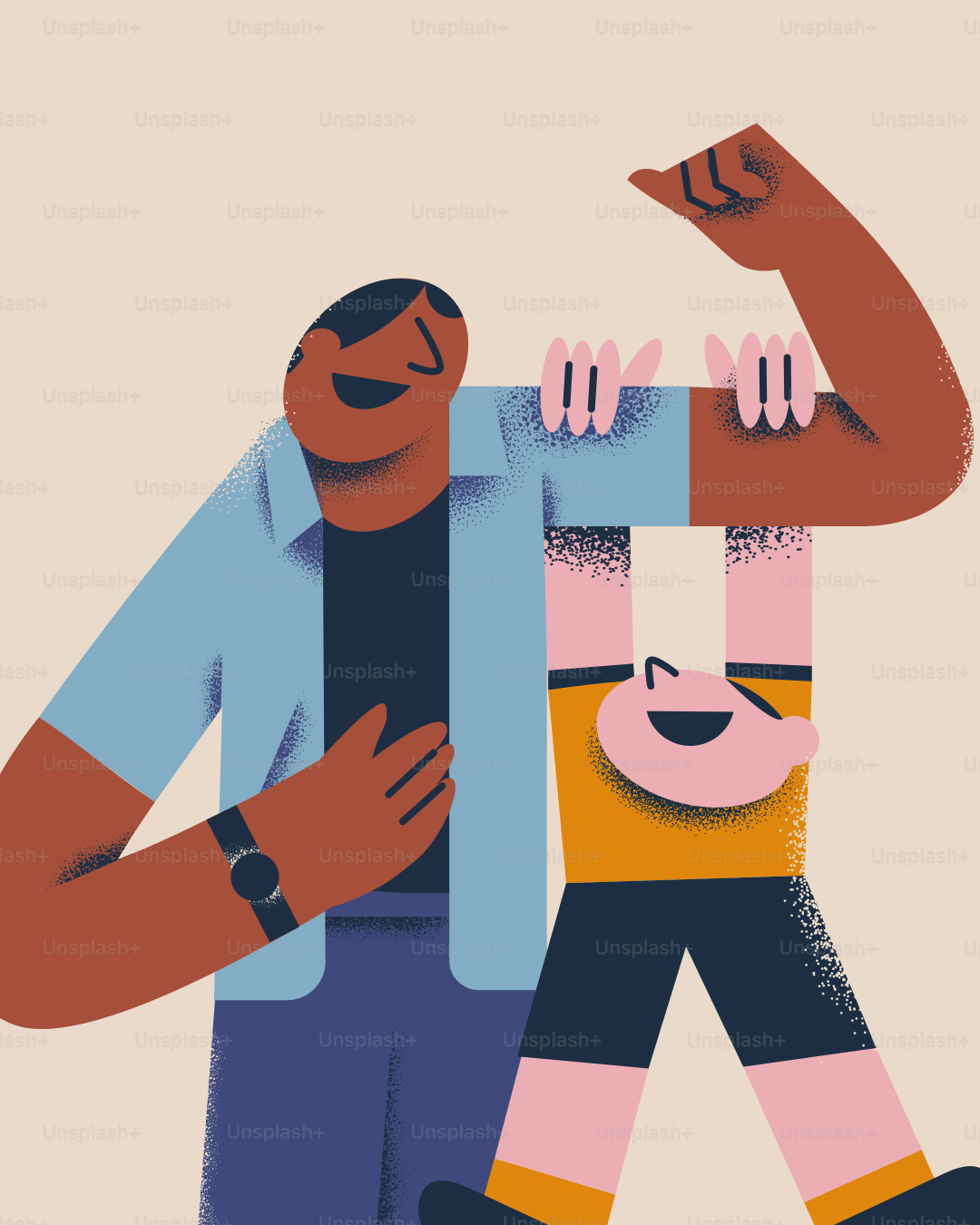 Two smiling people are celebrating togetherness.