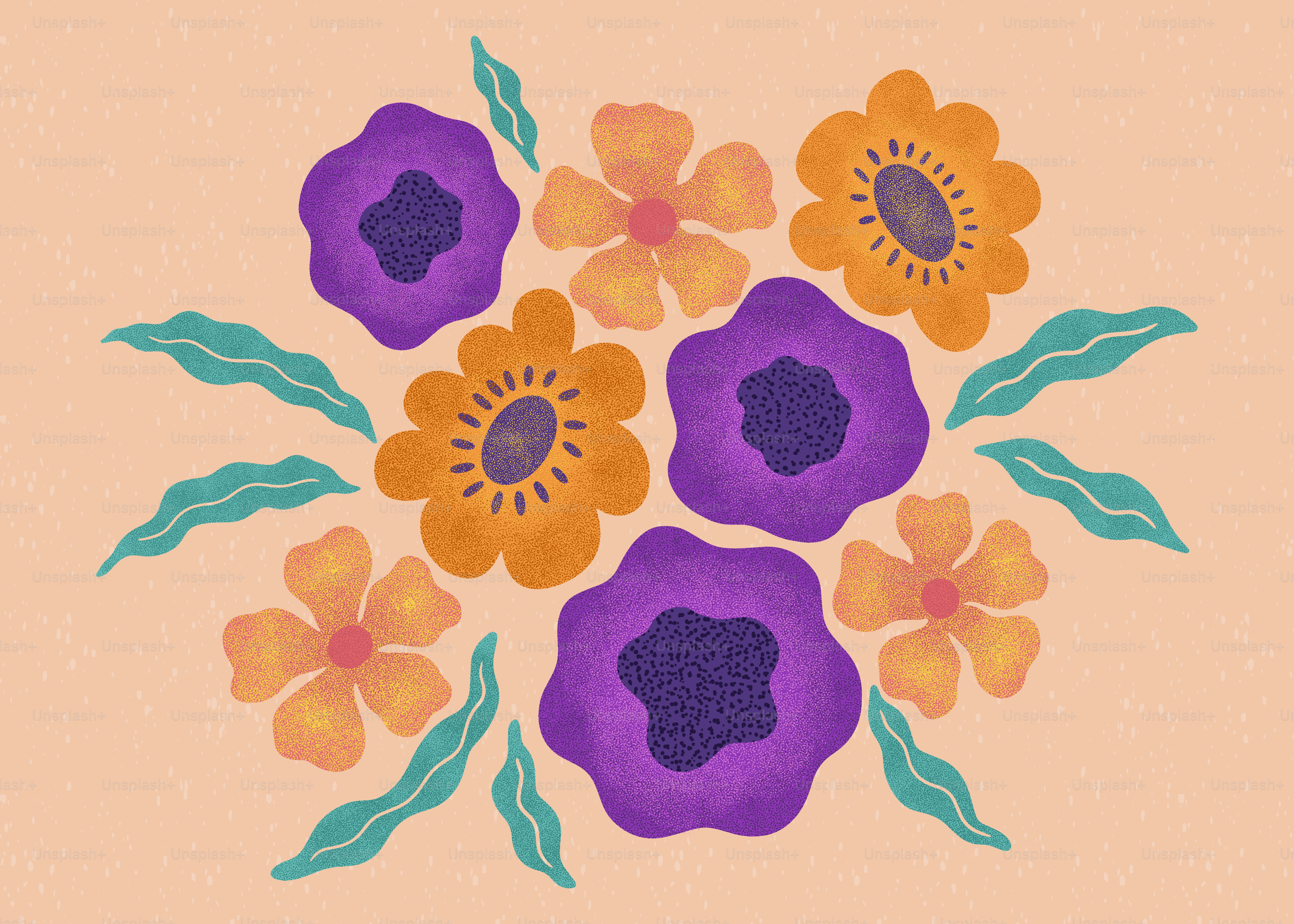 A colorful bouquet of flowers in bloom.