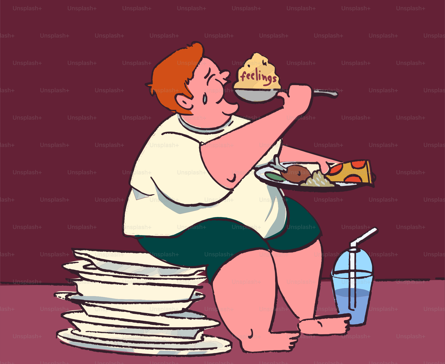 Eating feelings is the only coping mechanism.