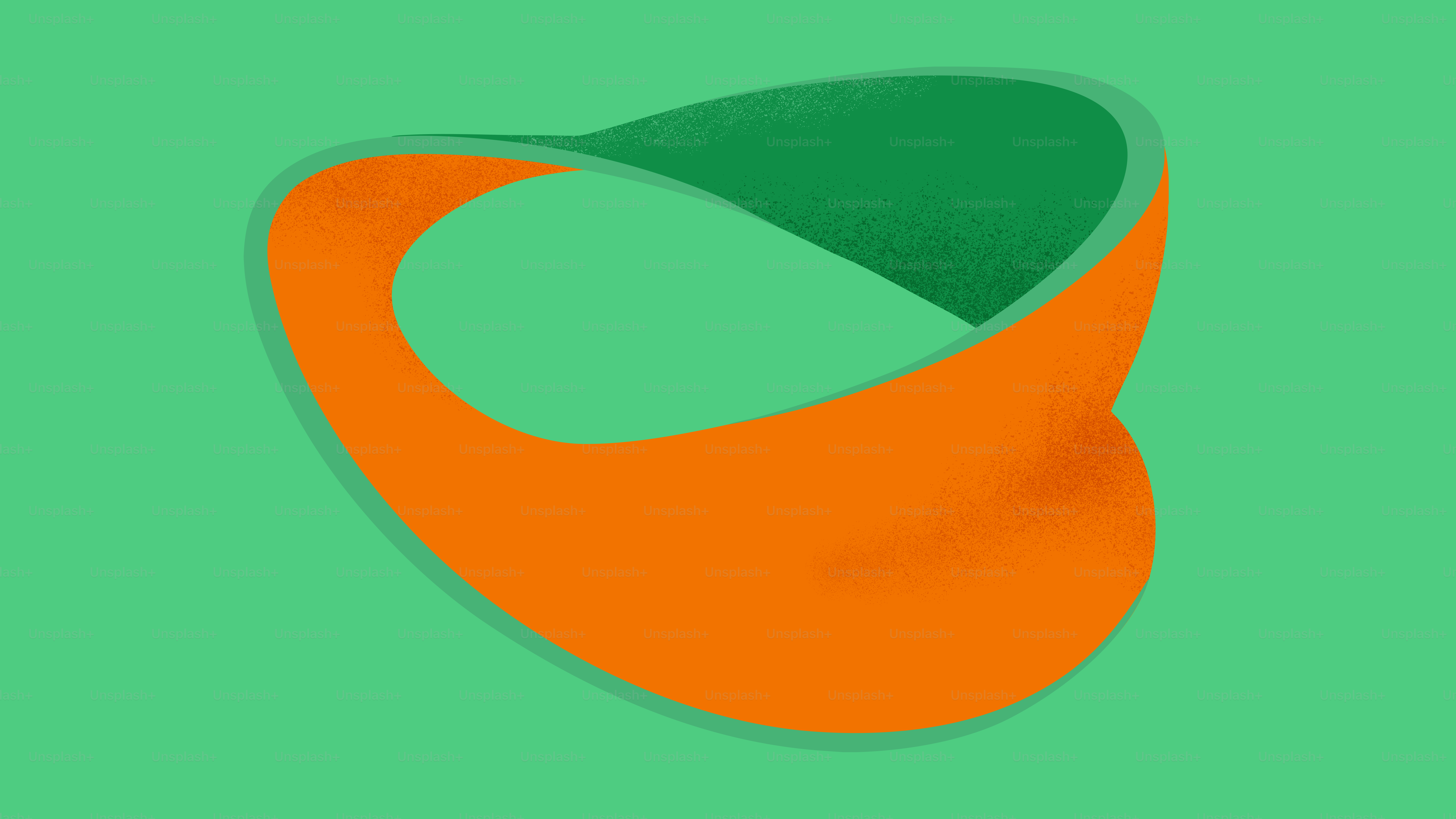Una forma arancione con un interno verde.