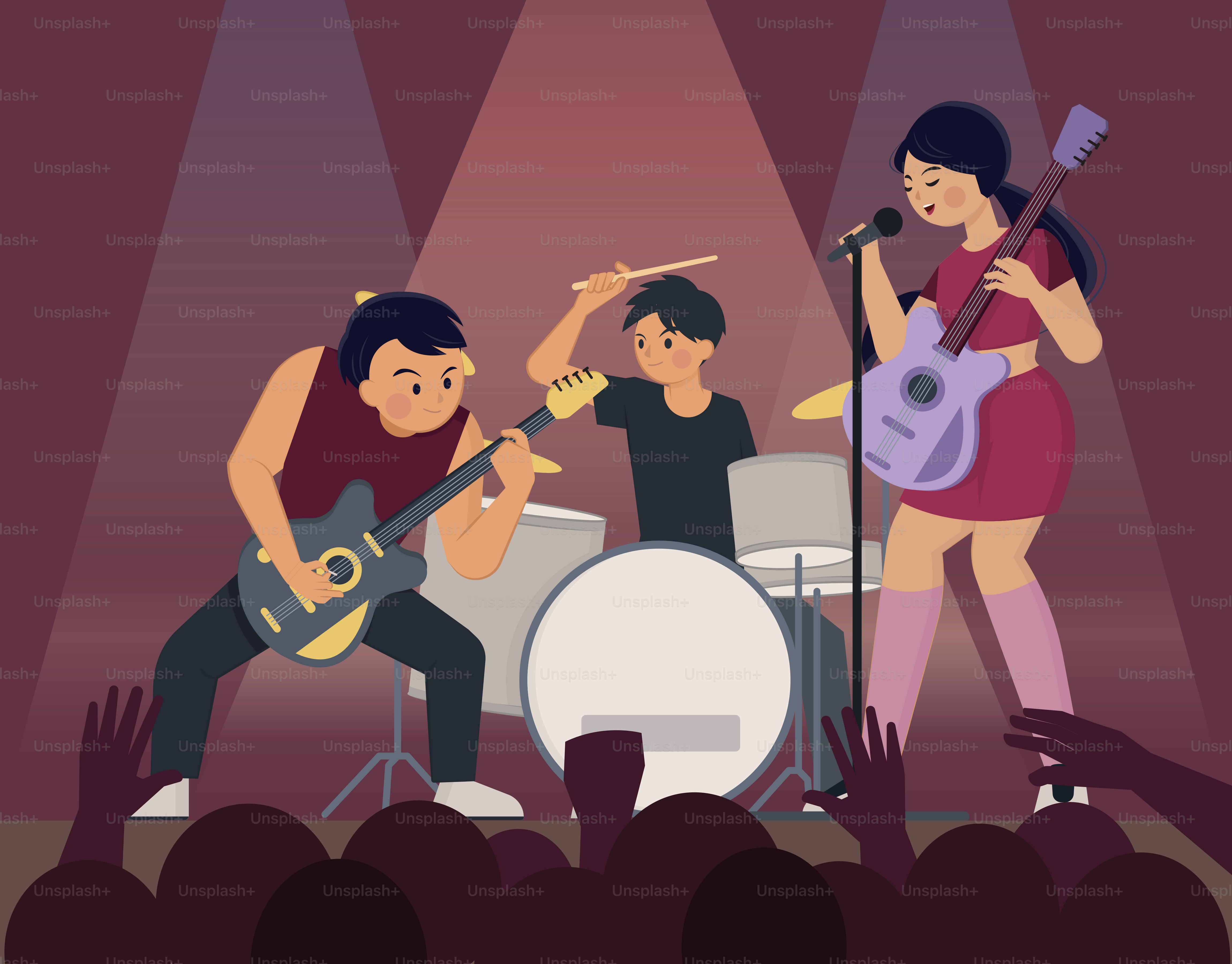 Un groupe joue sur scène lors d’un concert.