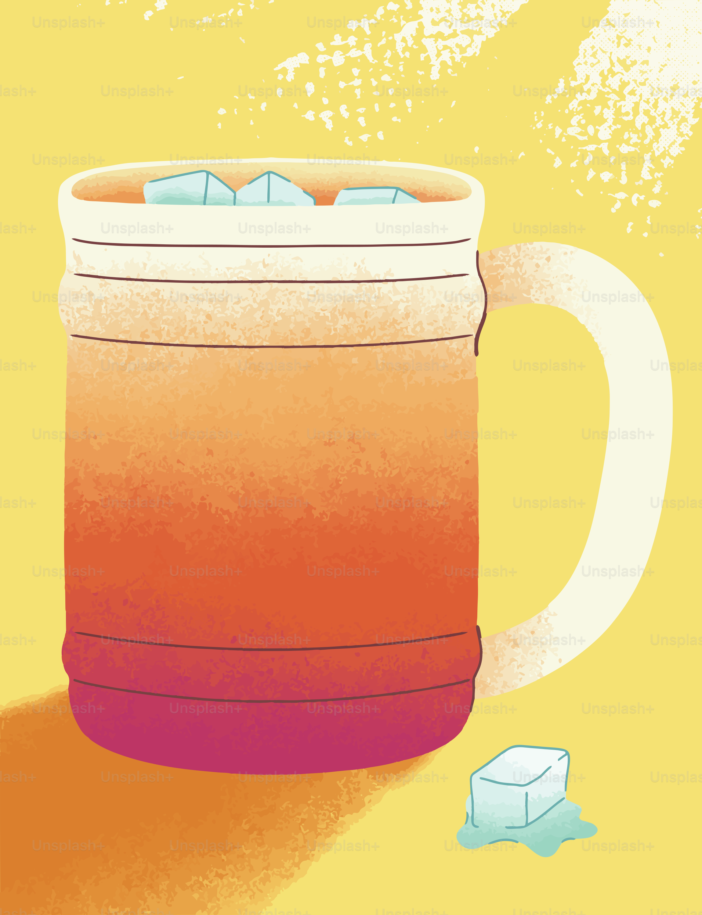 Minuman dingin dalam cangkir dengan es.