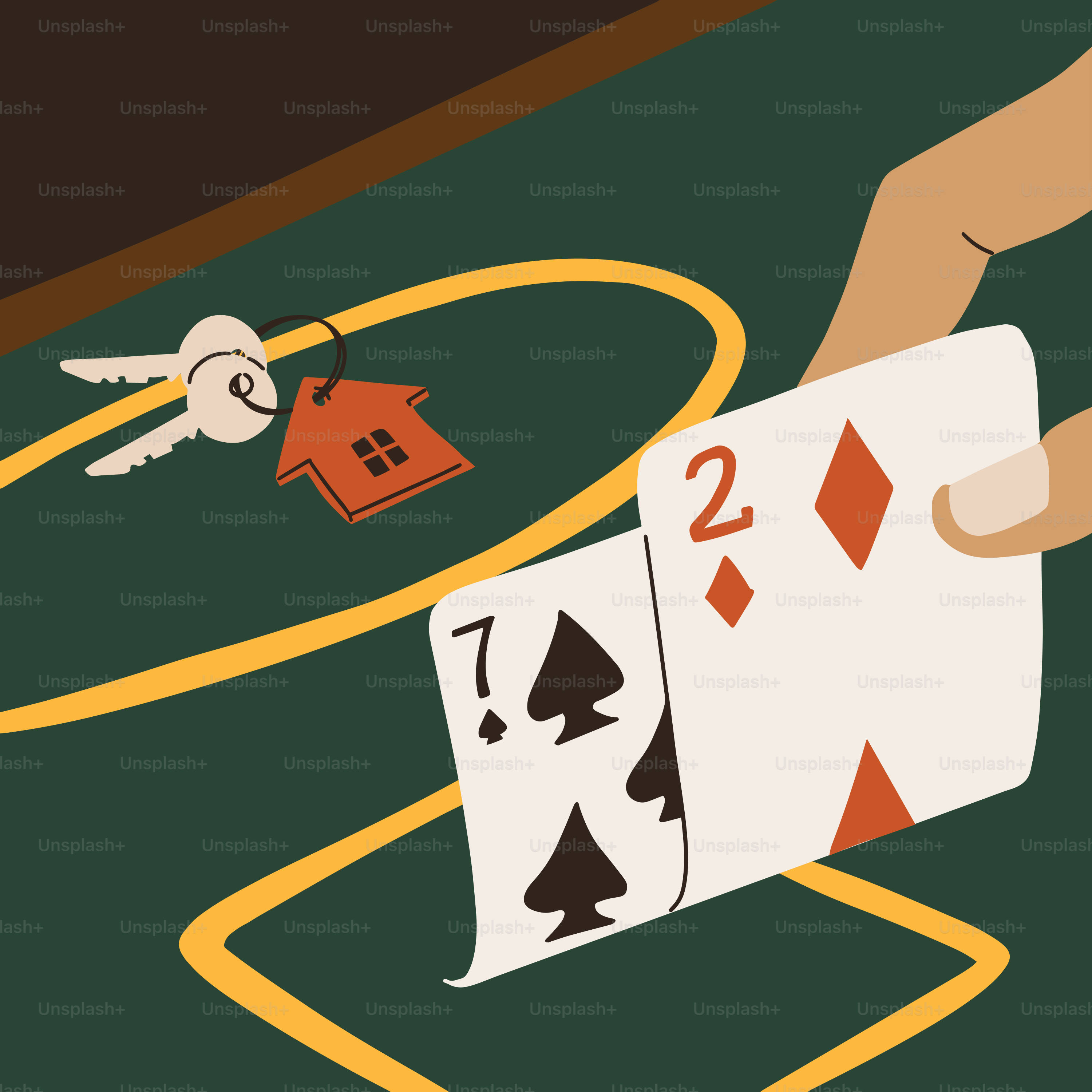 Someone is gambling a house for a card game.