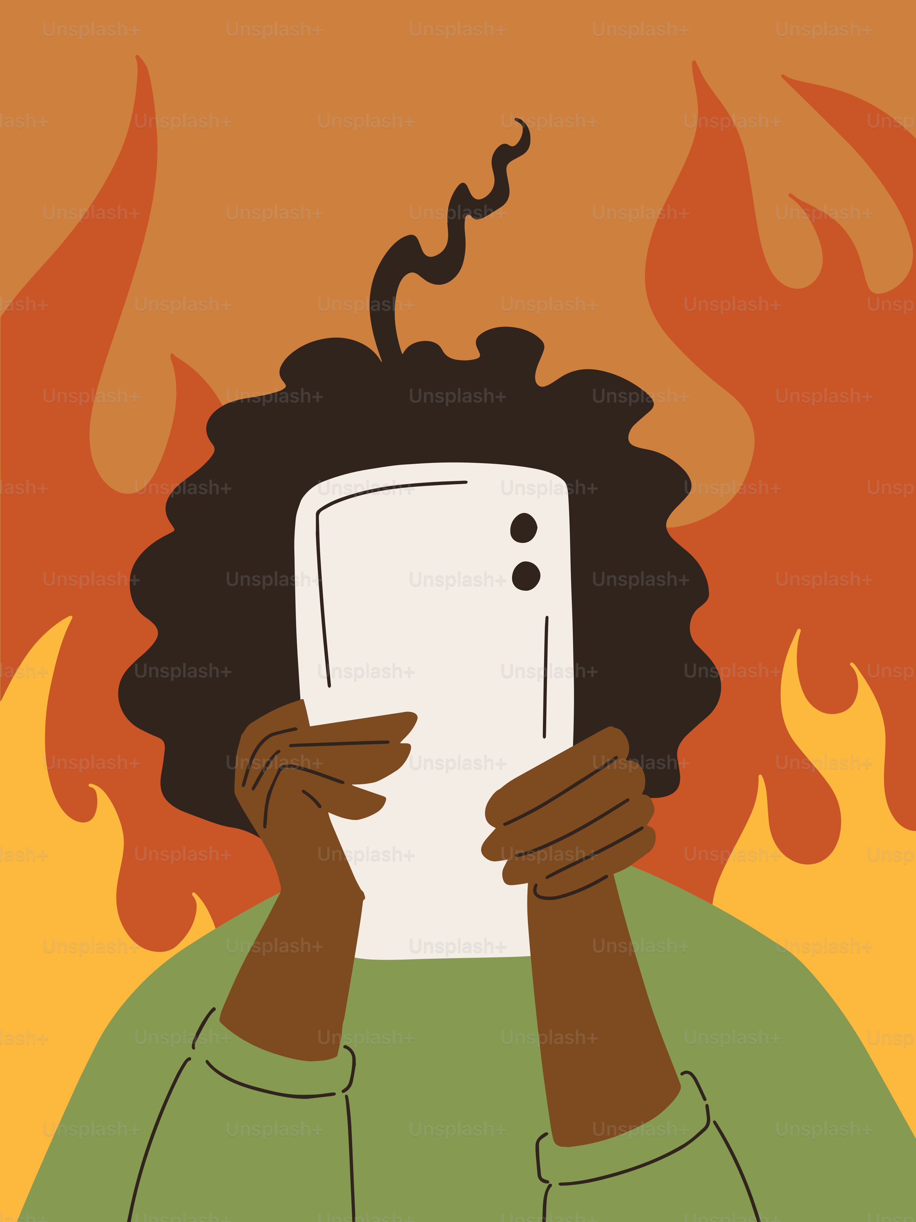 La dipendenza dal telefono brucia come il fuoco.