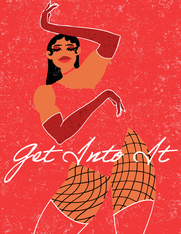 Une femme élégante prend la pose et demande à « entrer dans le vif du sujet ».