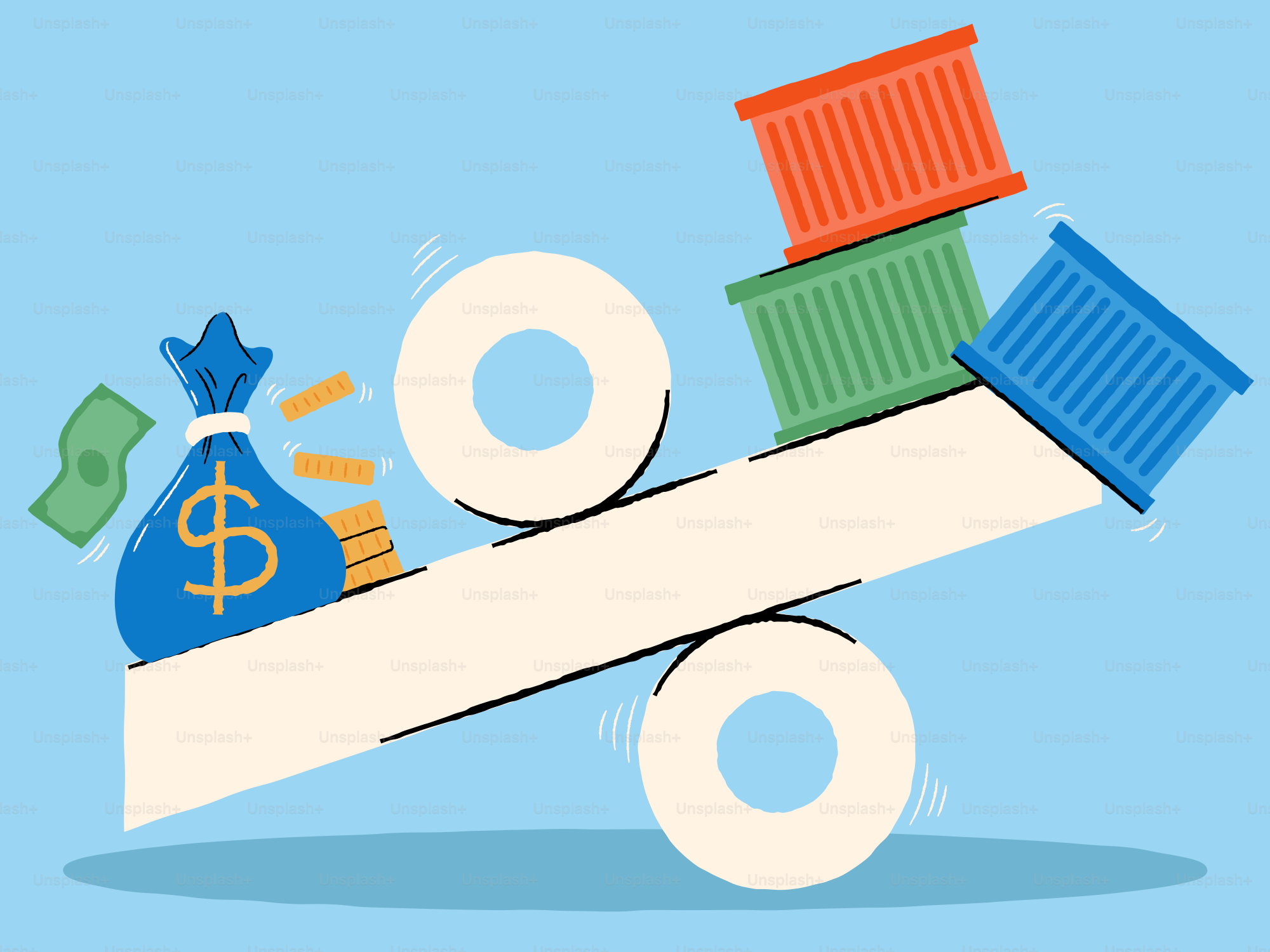 Le commerce et l’argent sont en déséquilibre.