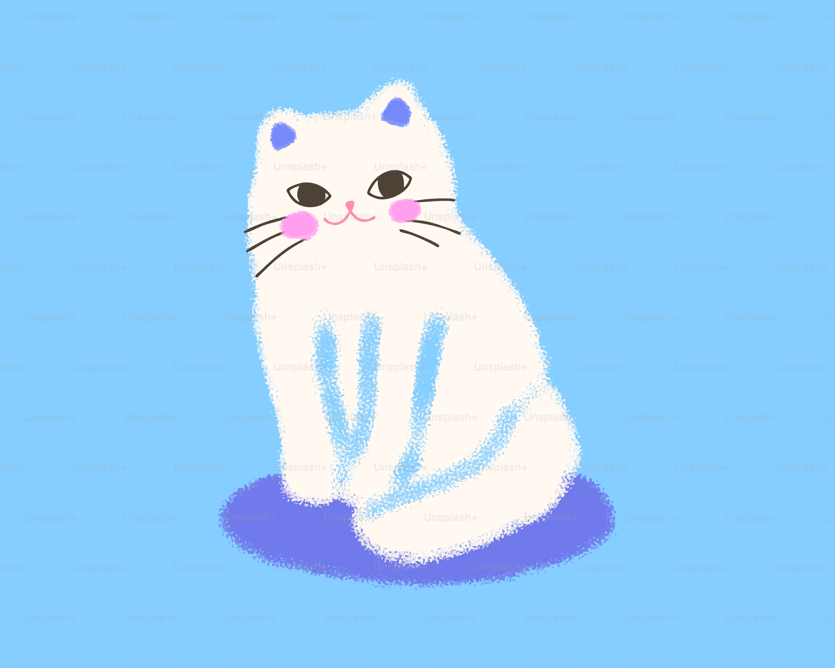 Un chat de dessin animé aux yeux grands ouverts et au cache-œil noir.  vectoriel – Image gratuite de Chat sur Unsplash, image size:3000x2400