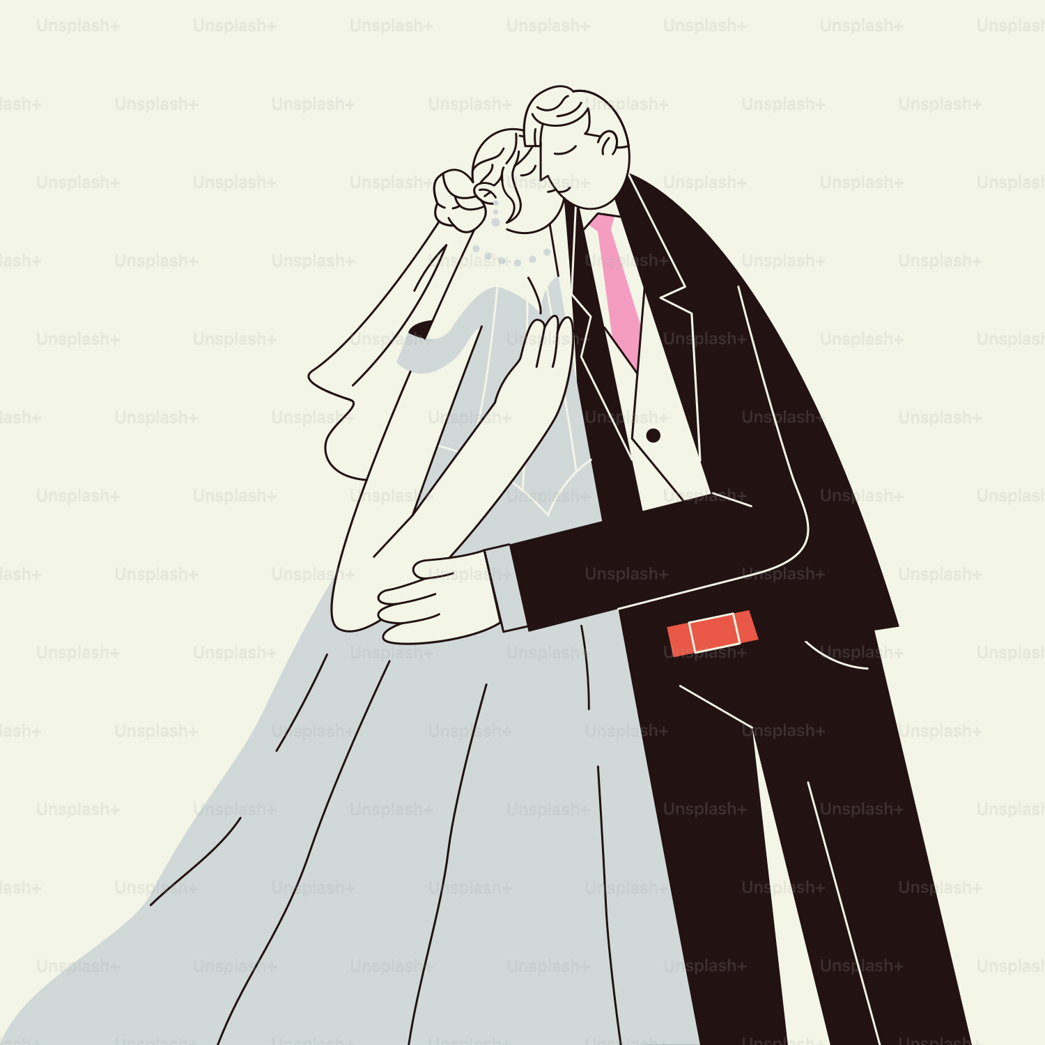 Ein frisch verheiratetes Paar teilt eine romantische Umarmung.