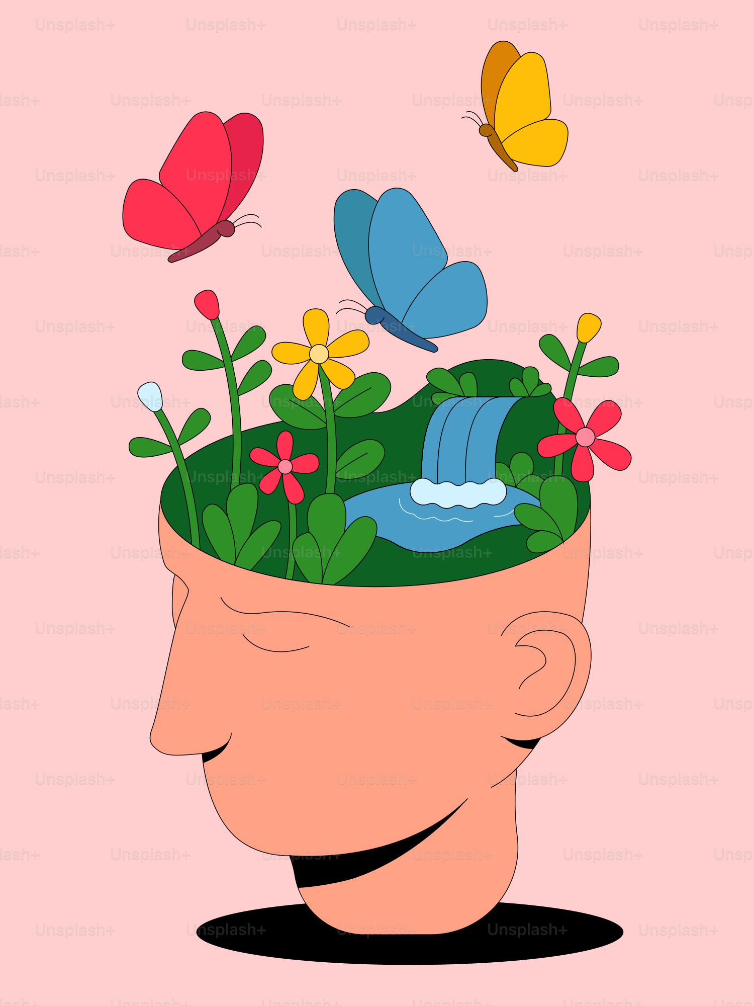 A peaceful mind with nature blooming.