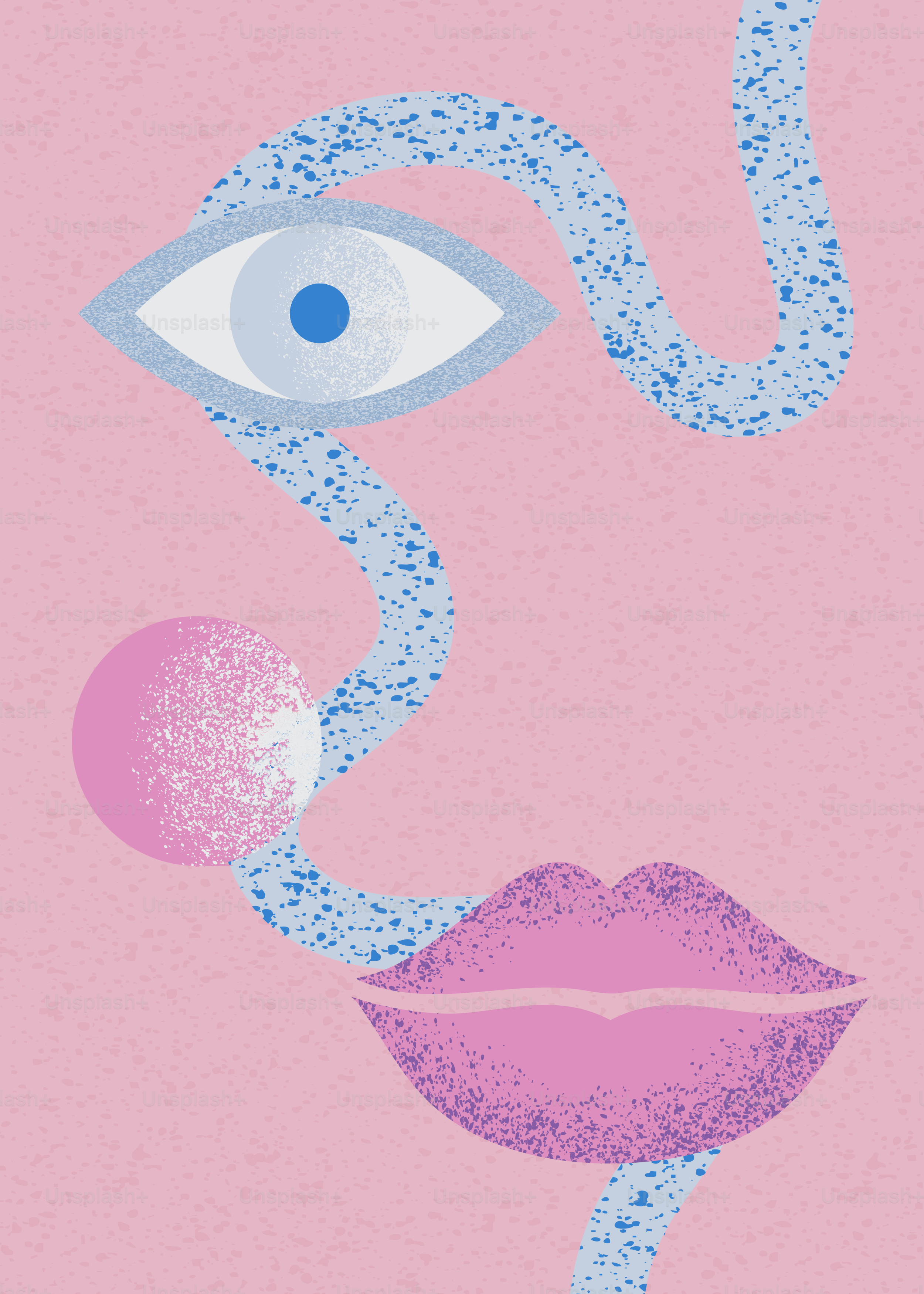 An abstract face composed of simple geometric shapes.