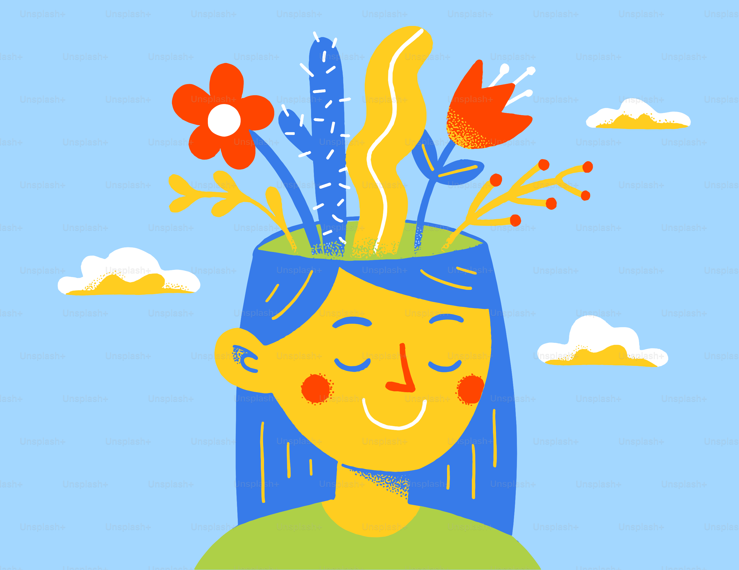 Las flores florecen de una mente abierta y feliz.