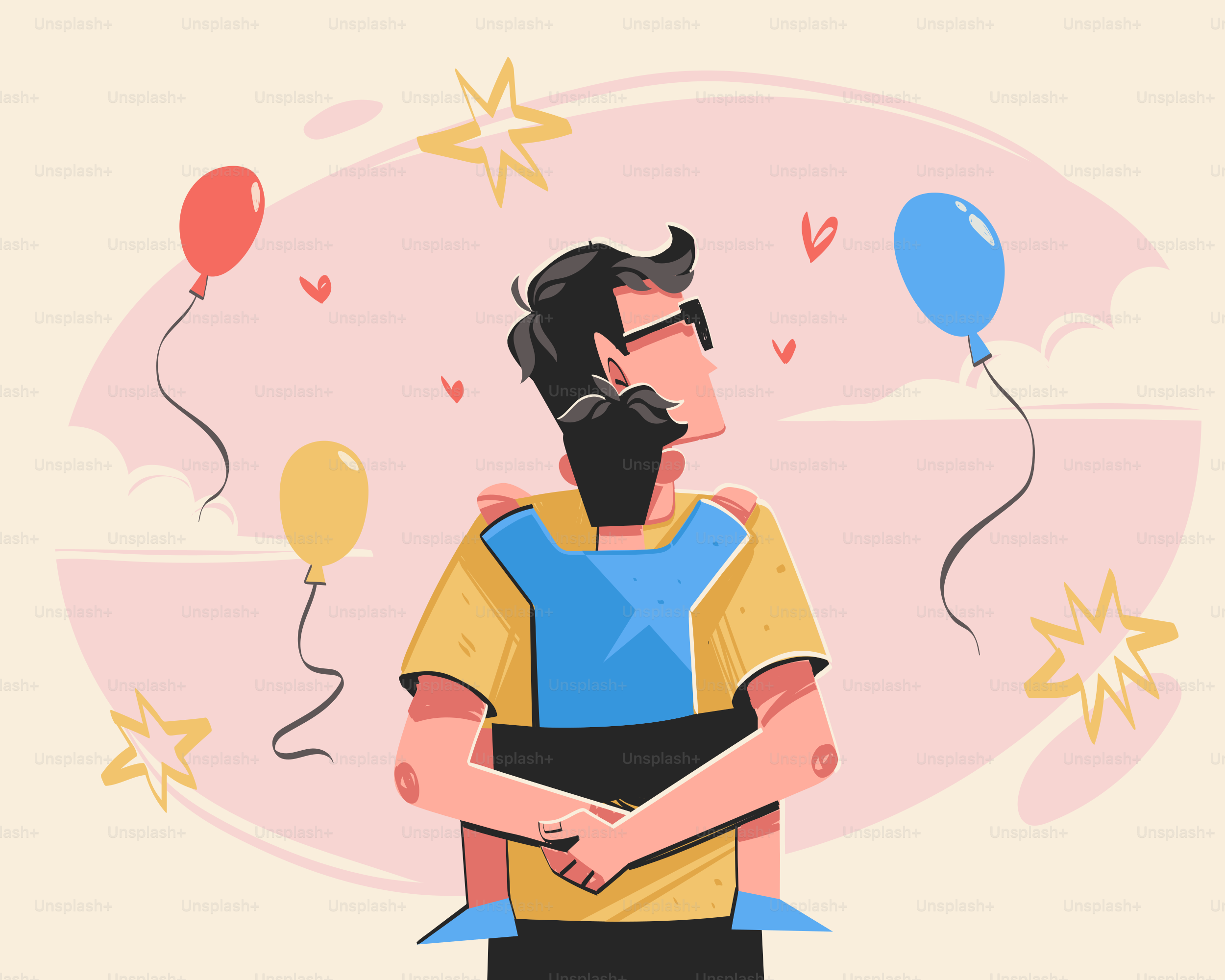 A father hugs his child with love.