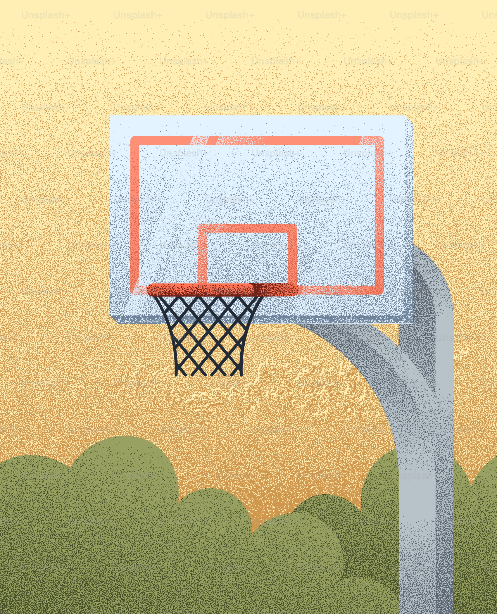 Un panier de basket se trouve dehors par une journée ensoleillée. vectoriel  – Image de Illustration sur Unsplash, image size:3000x3705