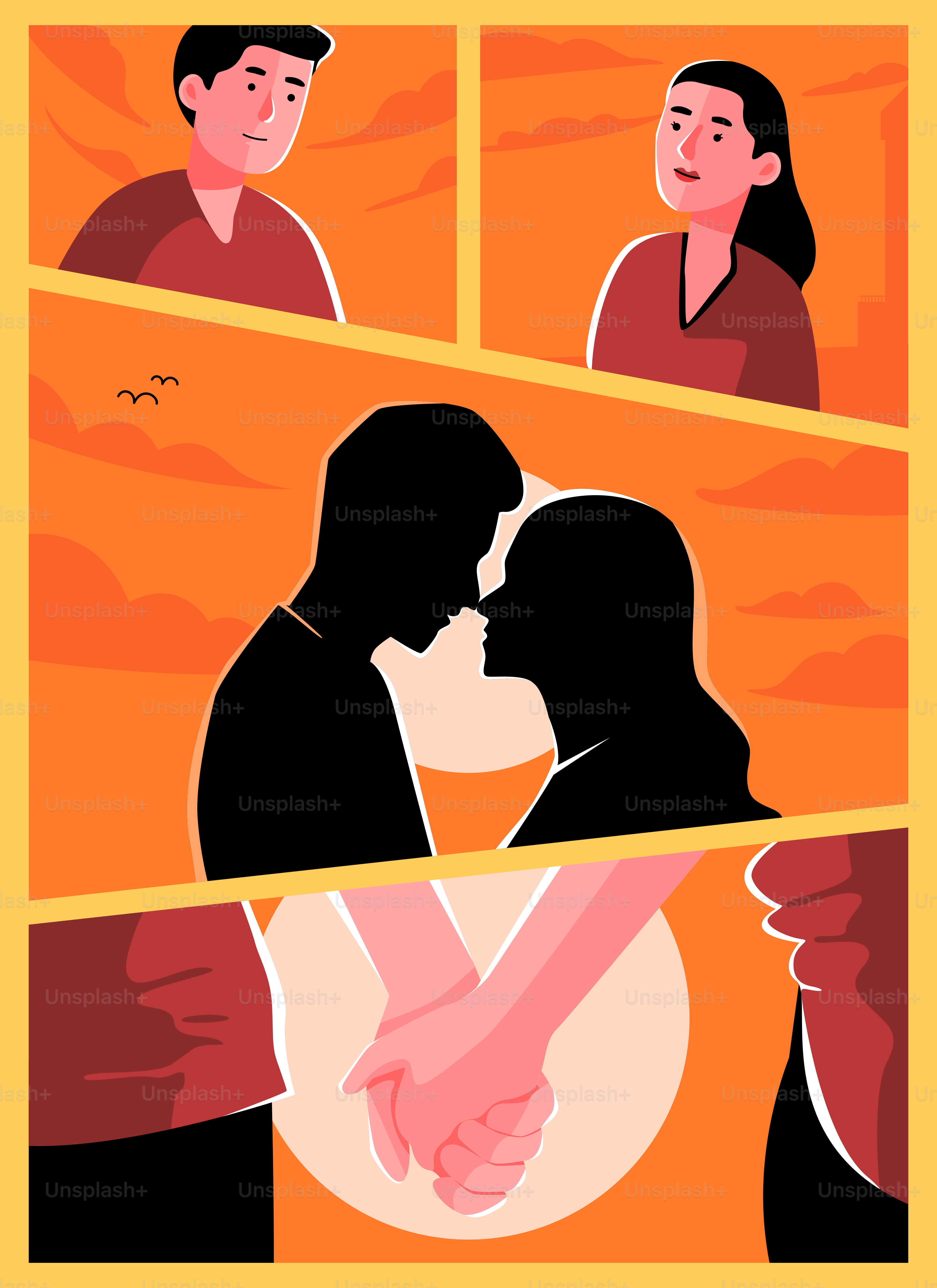 A loving couple's romantic evening.
