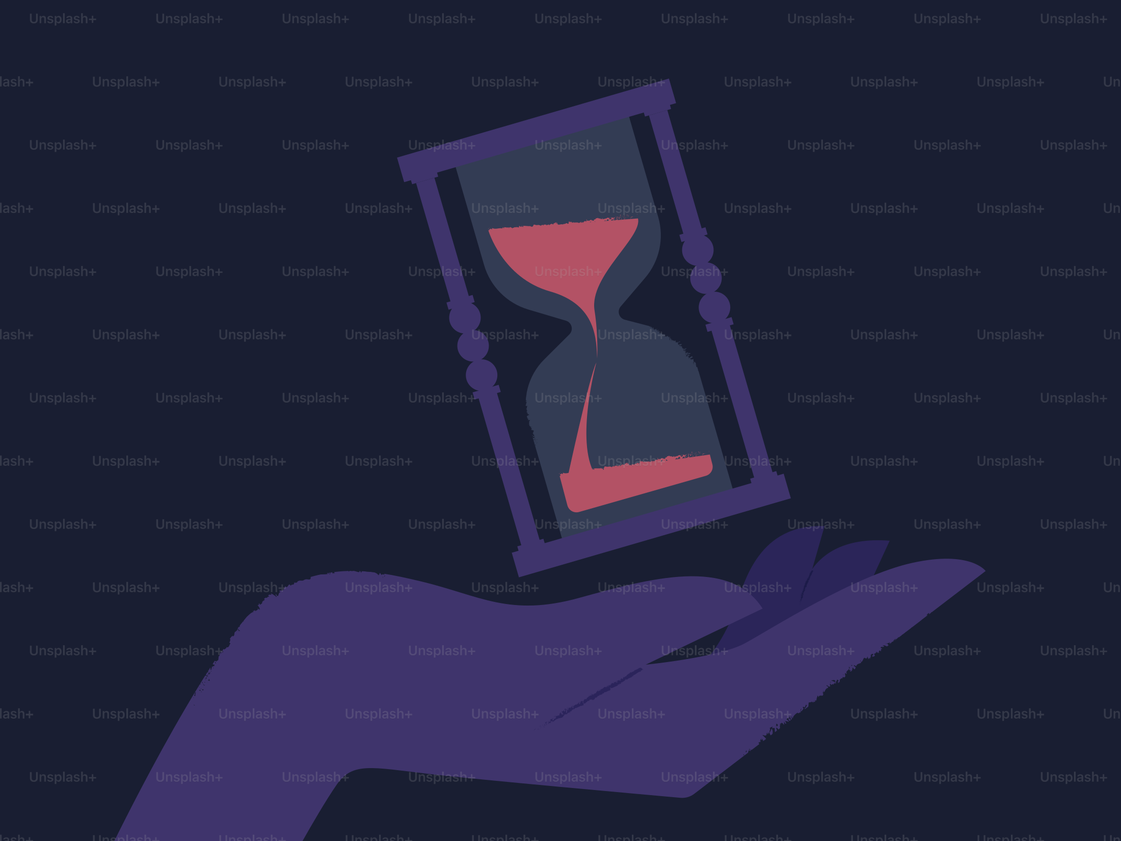 Eine Hand hält eine Sanduhr, die Zeit läuft davon.