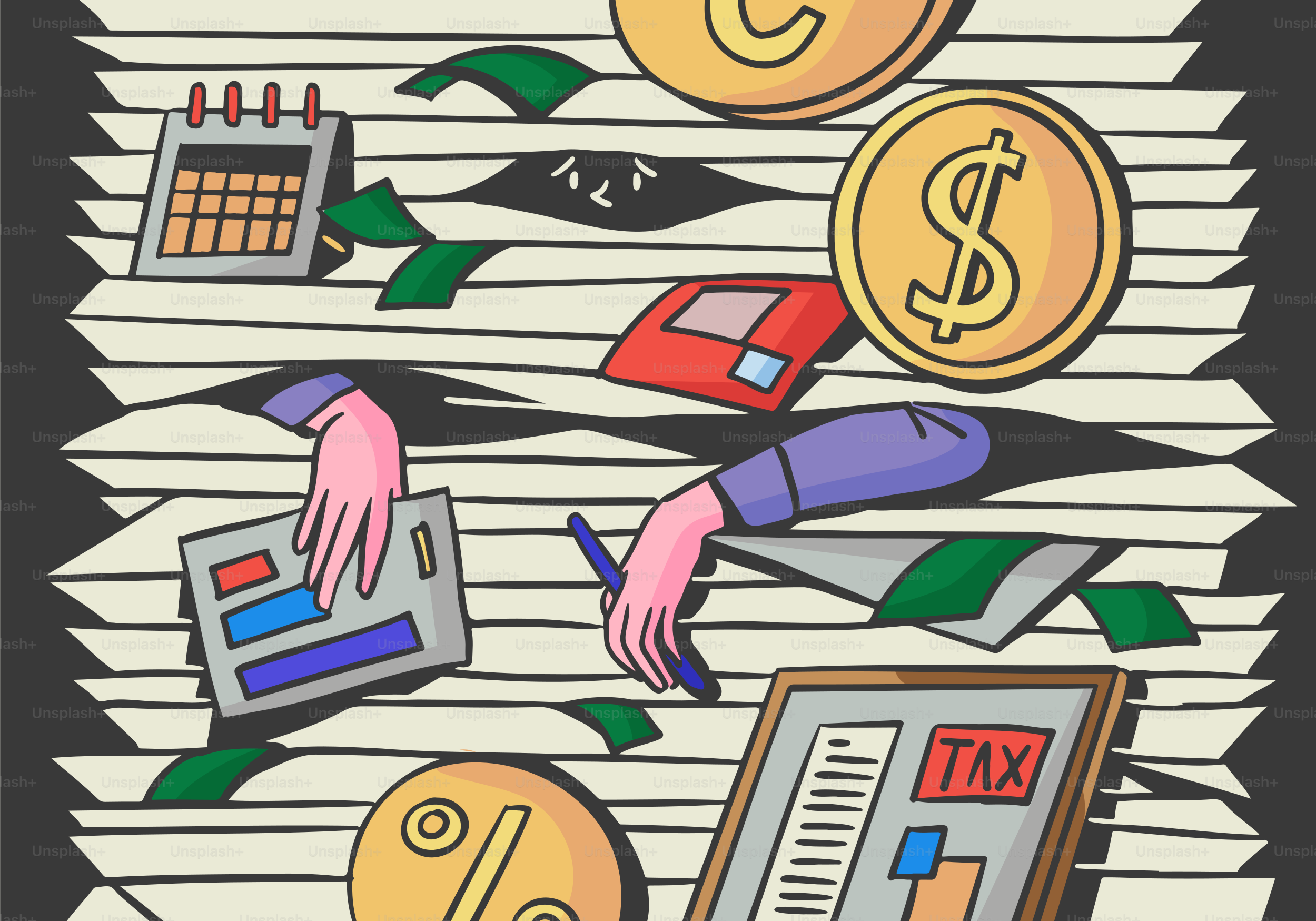 세금 부담, 손, 돈 모두 블라인드와 함께 고군분투합니다.