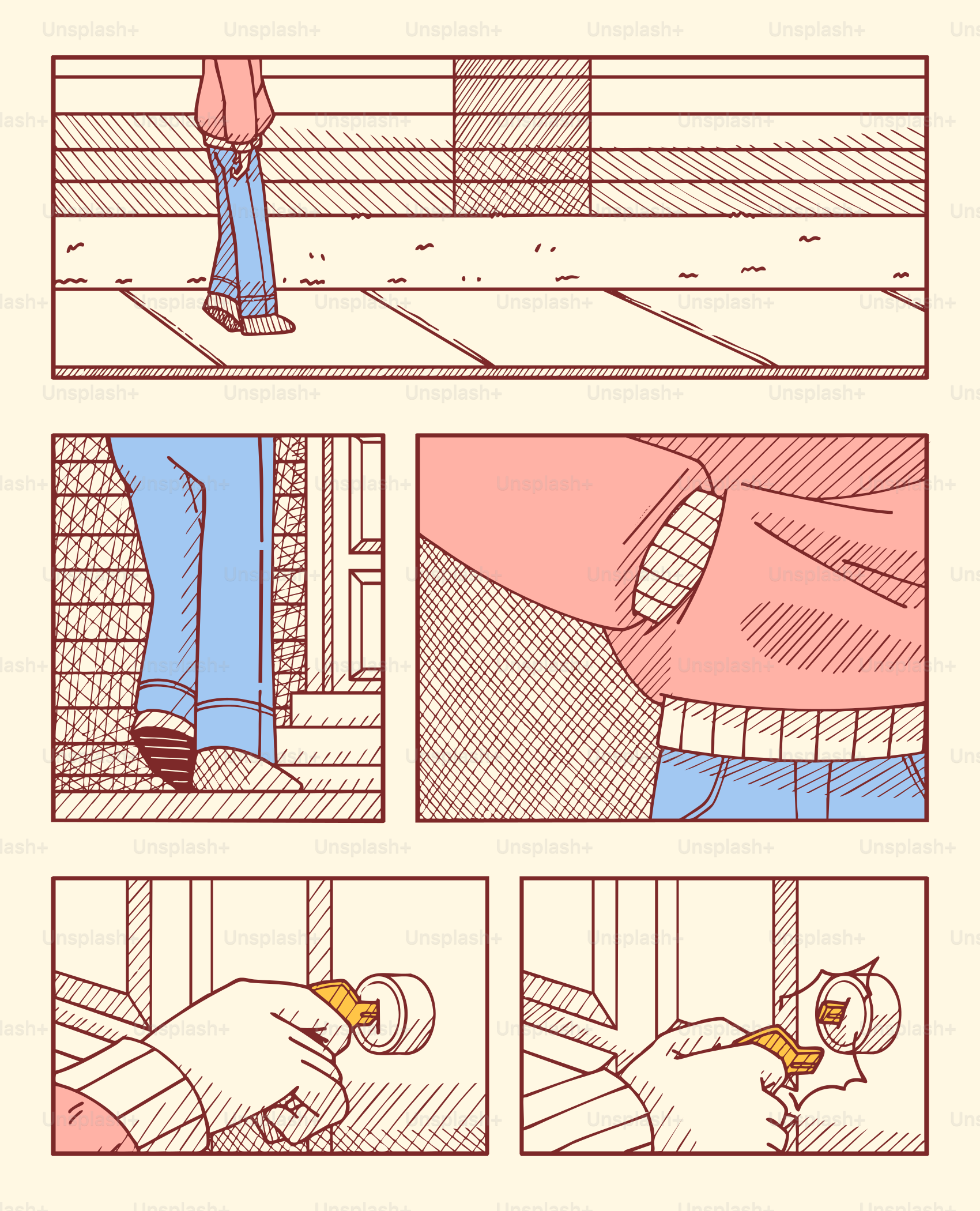 Quelqu’un s’approche d’une porte avec une clé.