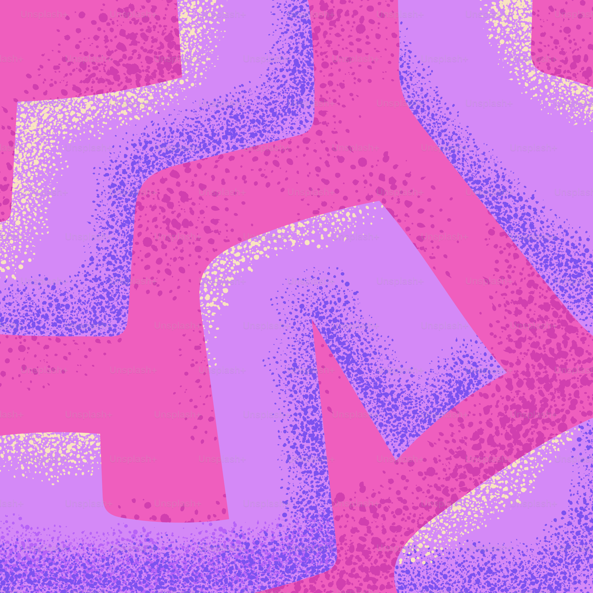 Abstract shapes with a pink and purple color palette.