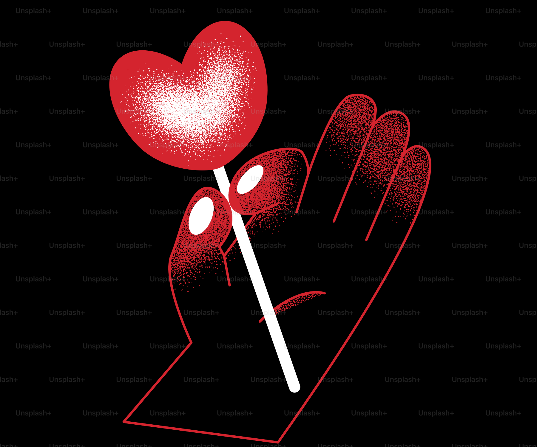 A hand holds a heart-shaped lollipop.