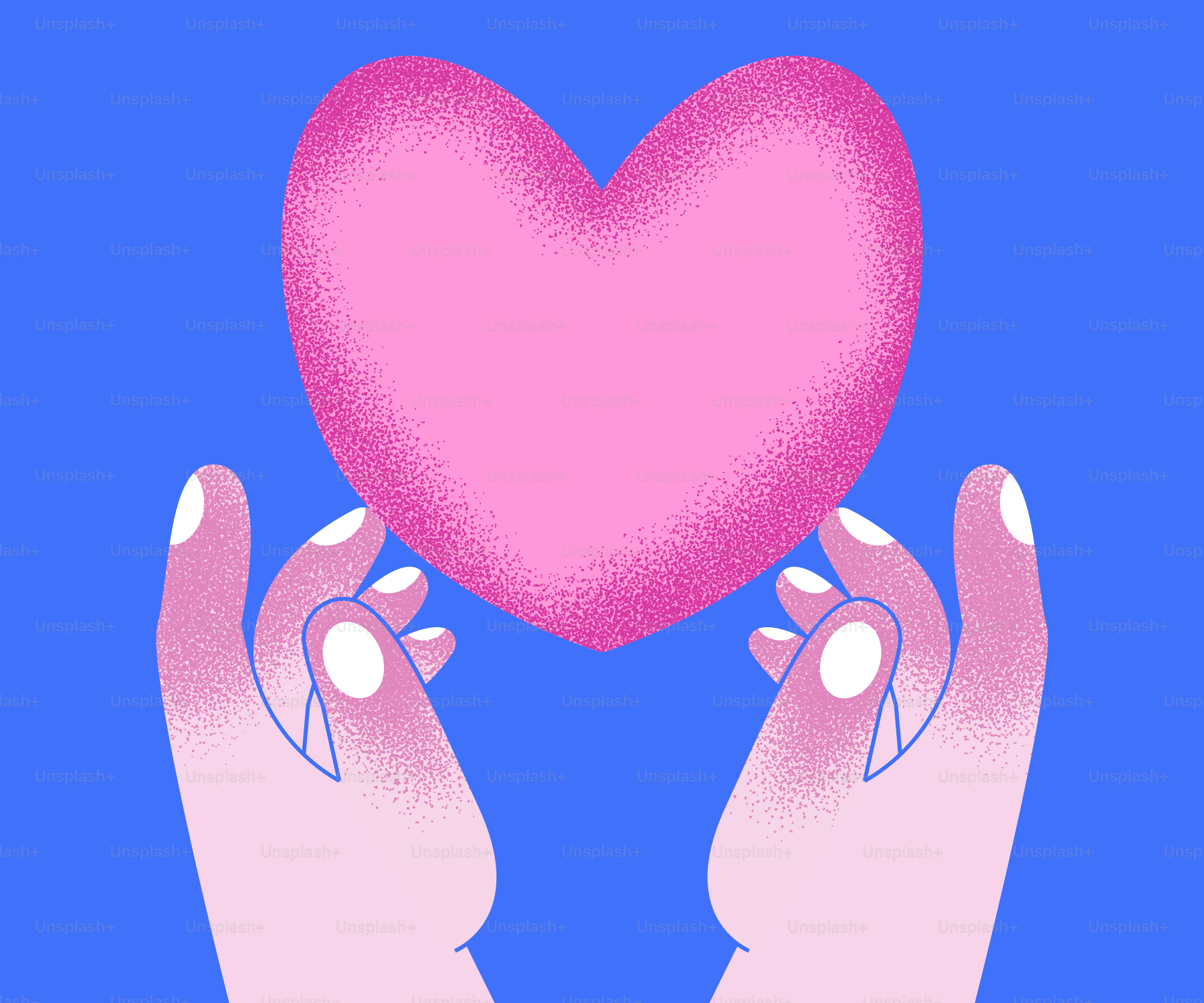 Hands holding a pink heart.